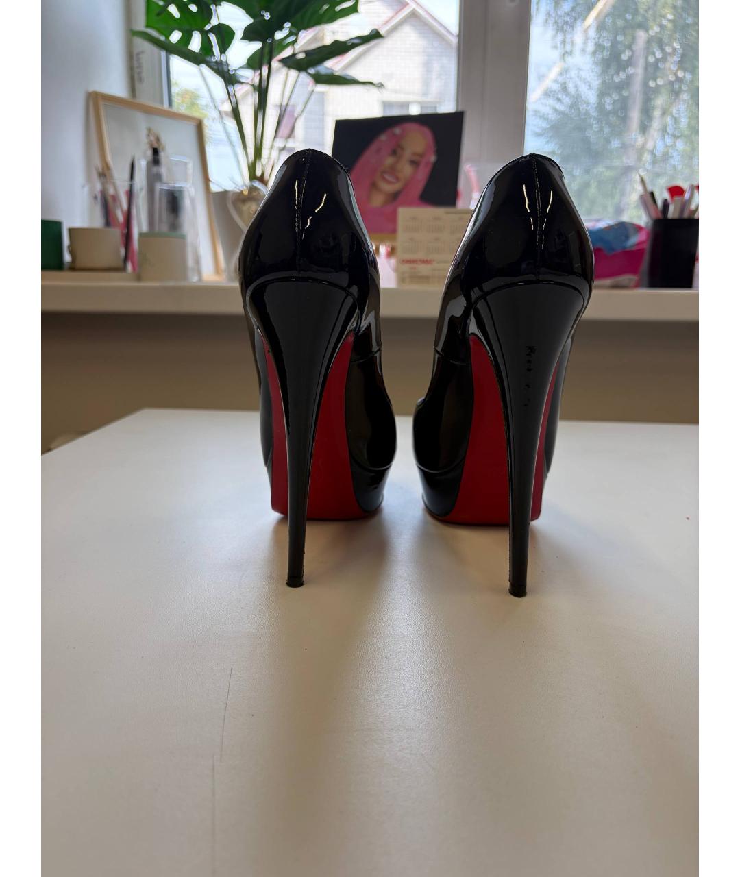CHRISTIAN LOUBOUTIN Черные кожаные туфли, фото 4