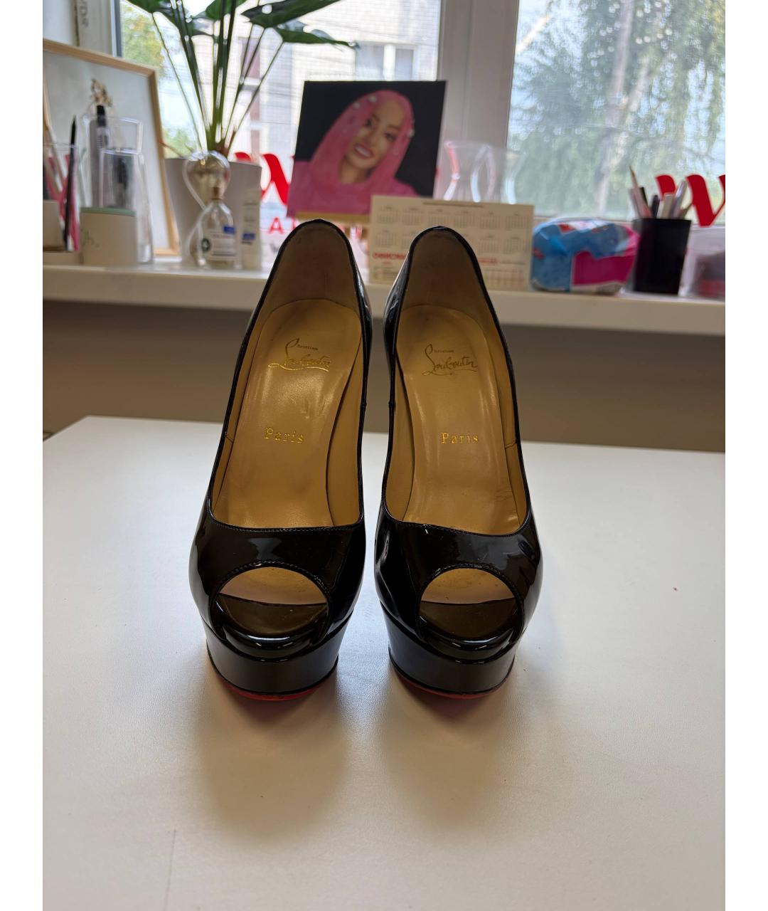 CHRISTIAN LOUBOUTIN Черные кожаные туфли, фото 2