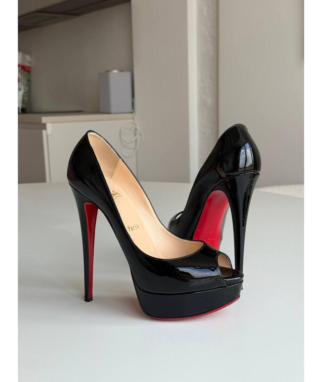 CHRISTIAN LOUBOUTIN Черные кожаные туфли, фото 6