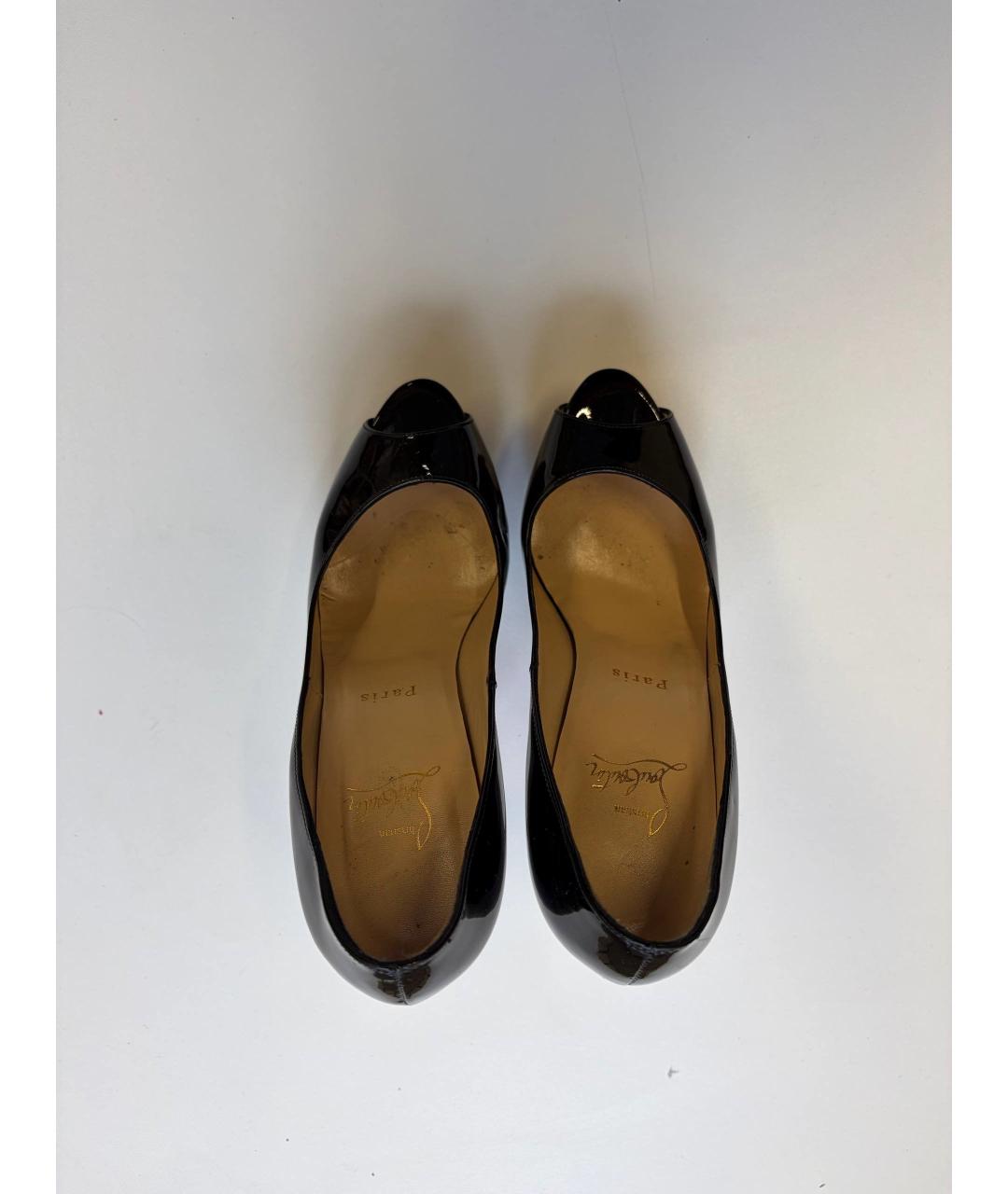 CHRISTIAN LOUBOUTIN Черные кожаные туфли, фото 3