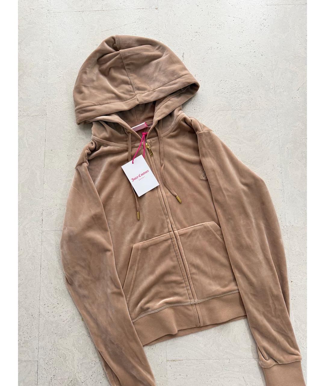 JUICY COUTURE Бежевый велюровый спортивные костюмы, фото 3