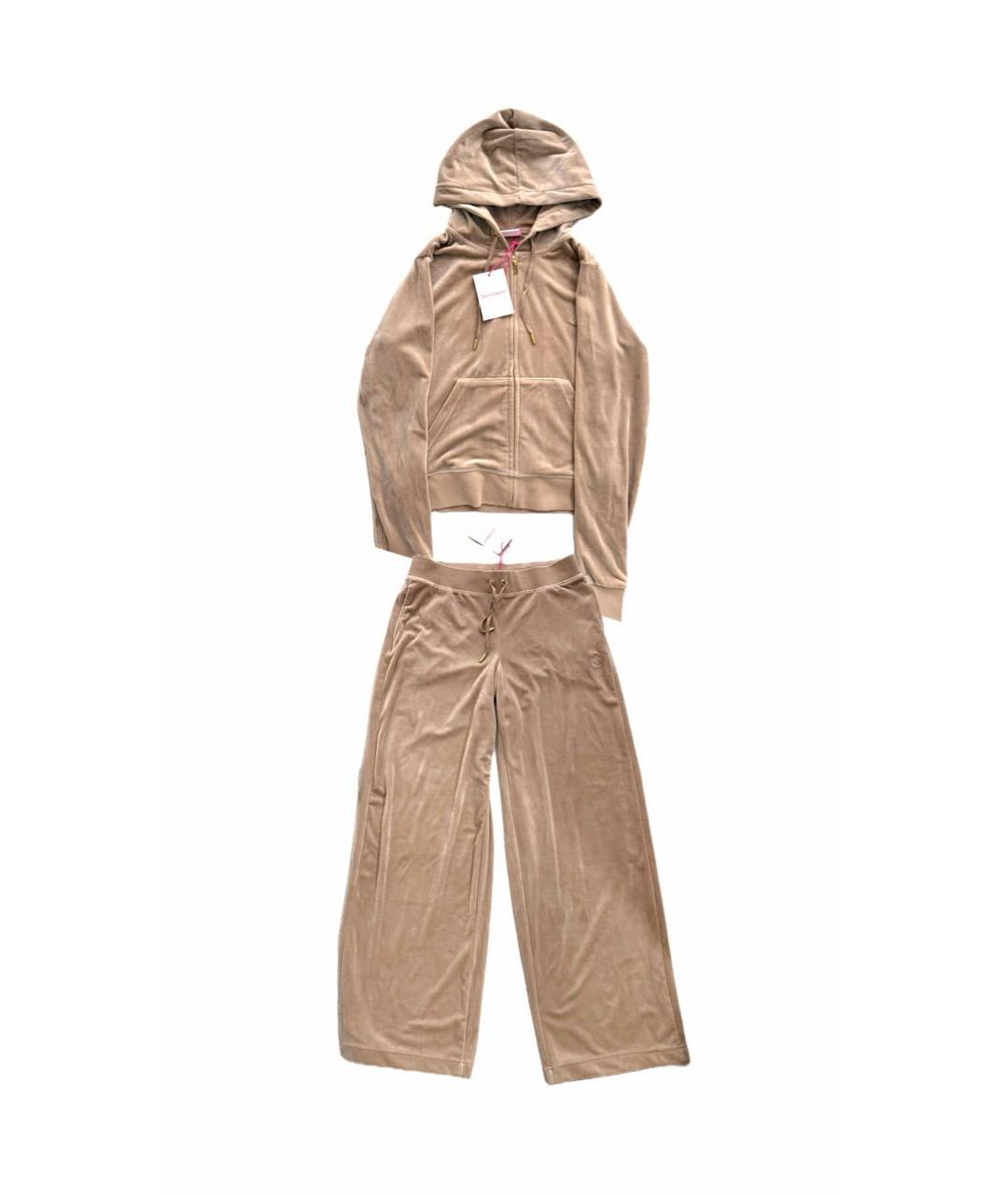 JUICY COUTURE Бежевый велюровый спортивные костюмы, фото 9