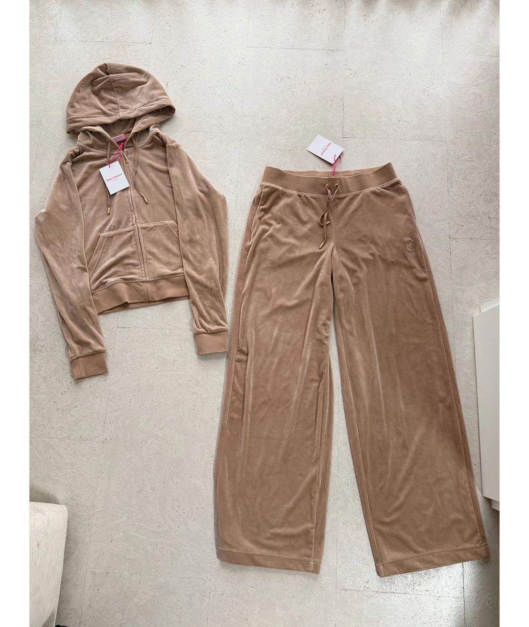 JUICY COUTURE Бежевый велюровый спортивные костюмы, фото 2
