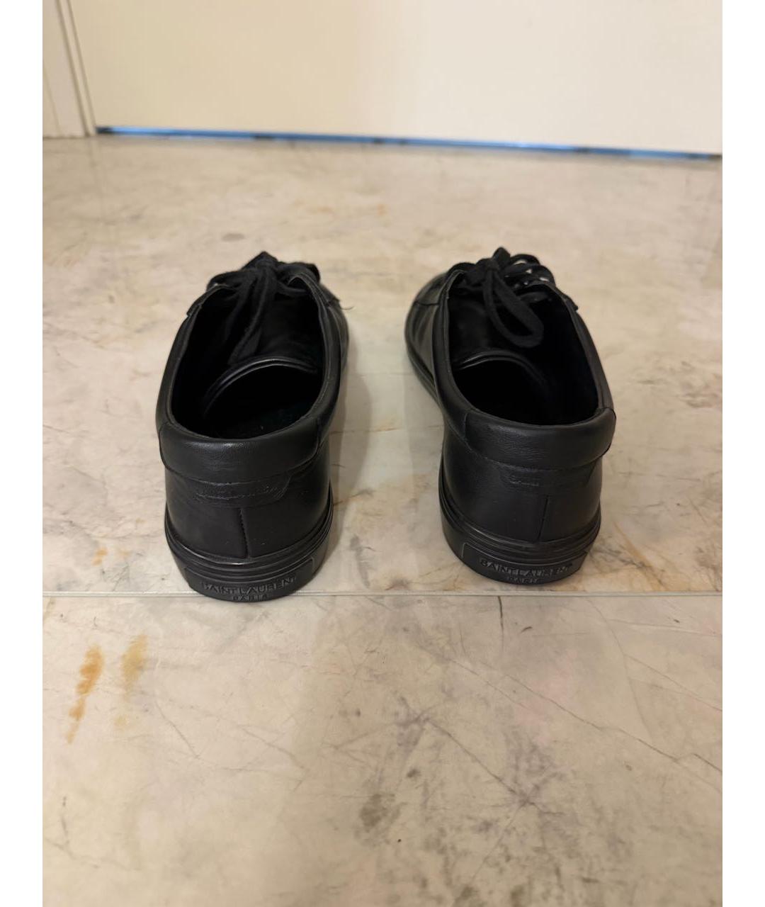 SAINT LAURENT Черные кожаные кеды, фото 4