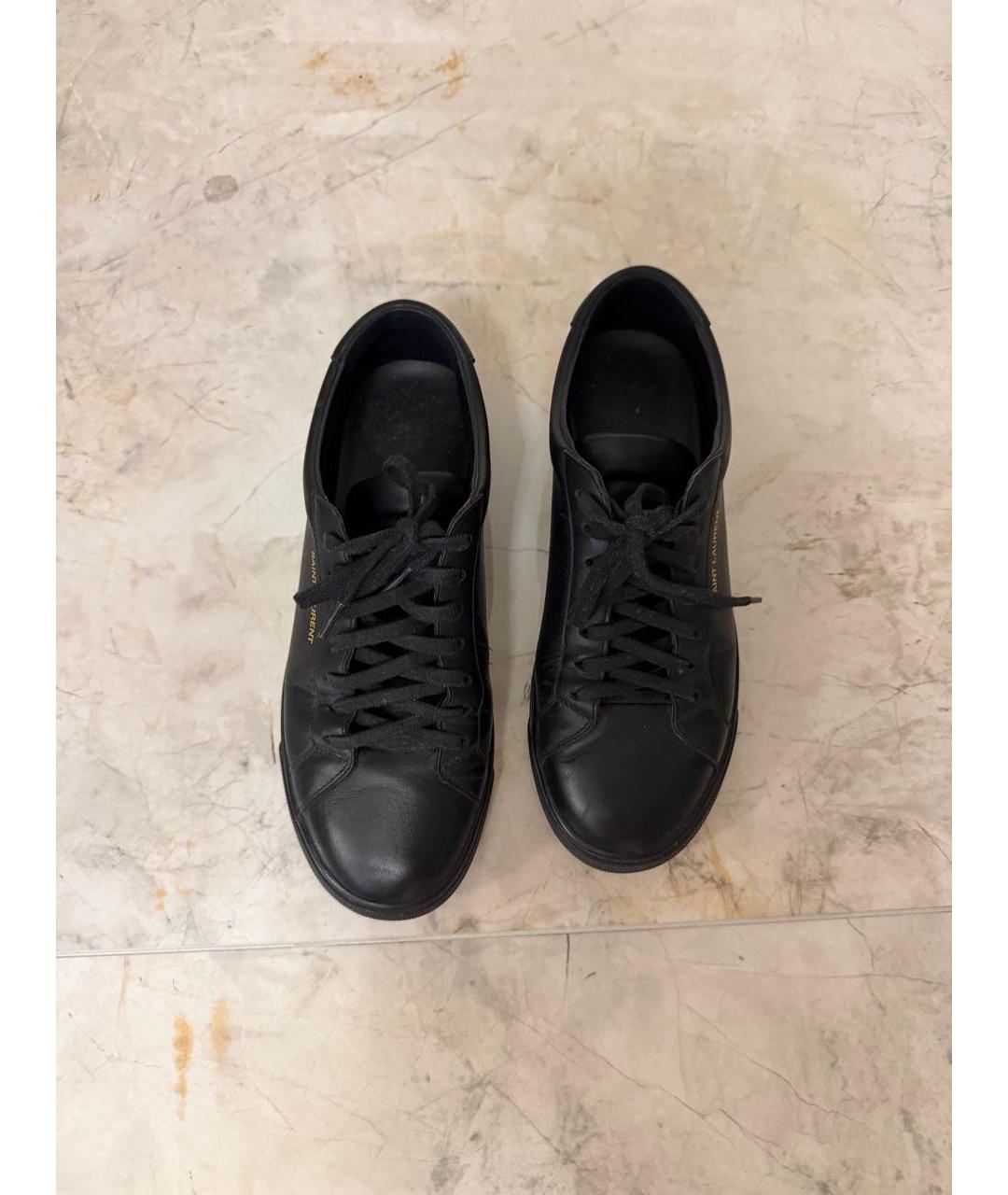 SAINT LAURENT Черные кожаные кеды, фото 3