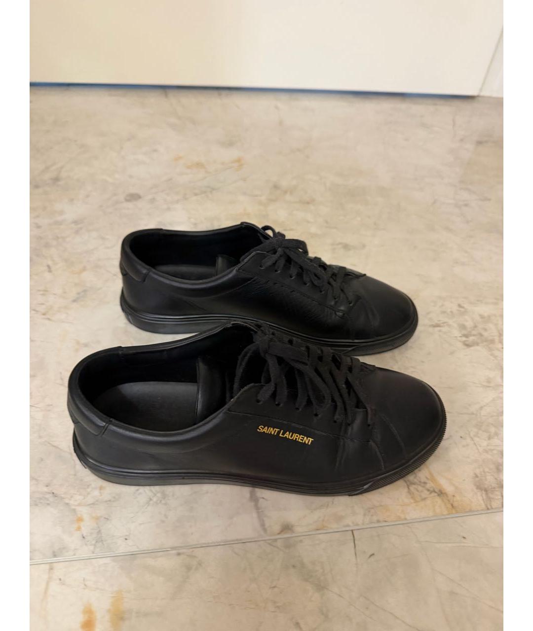 SAINT LAURENT Черные кожаные кеды, фото 5