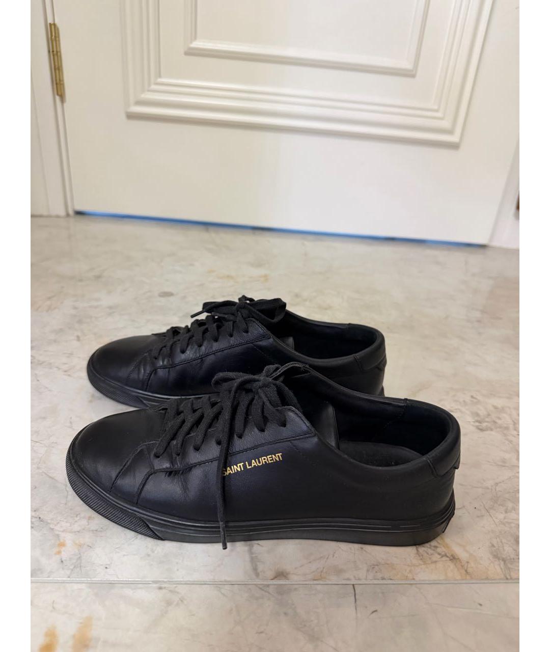 SAINT LAURENT Черные кожаные кеды, фото 6