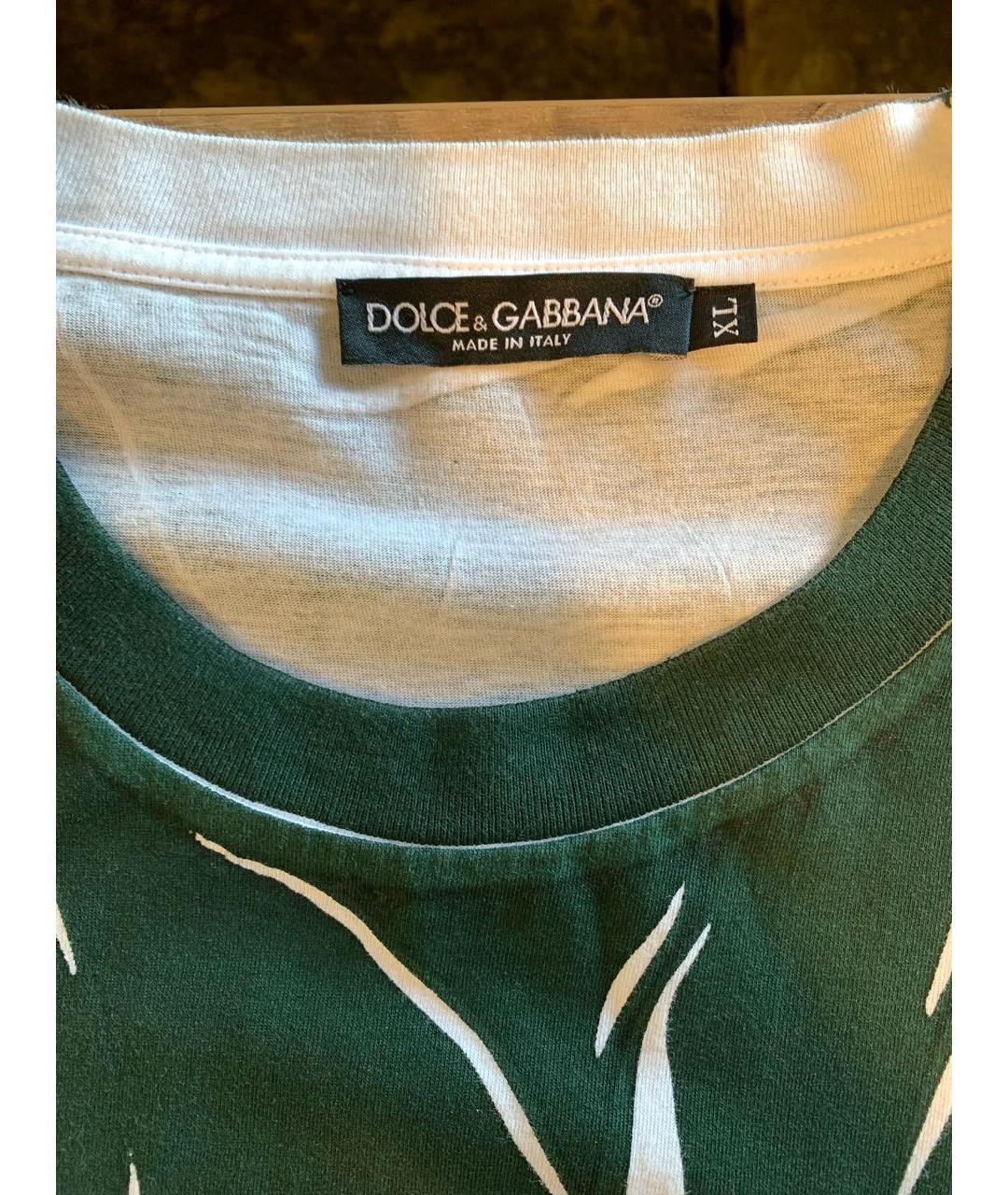 DOLCE&GABBANA Зеленая хлопковая футболка, фото 3