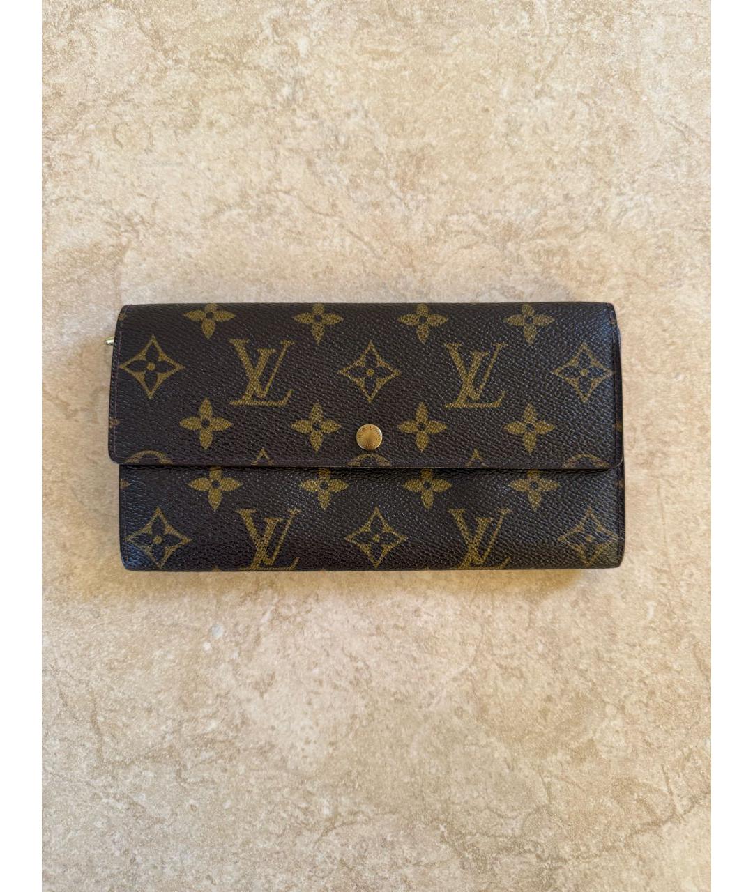 LOUIS VUITTON Коричневый кошелек, фото 9
