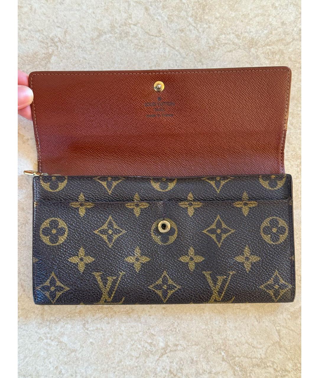 LOUIS VUITTON Коричневый кошелек, фото 6
