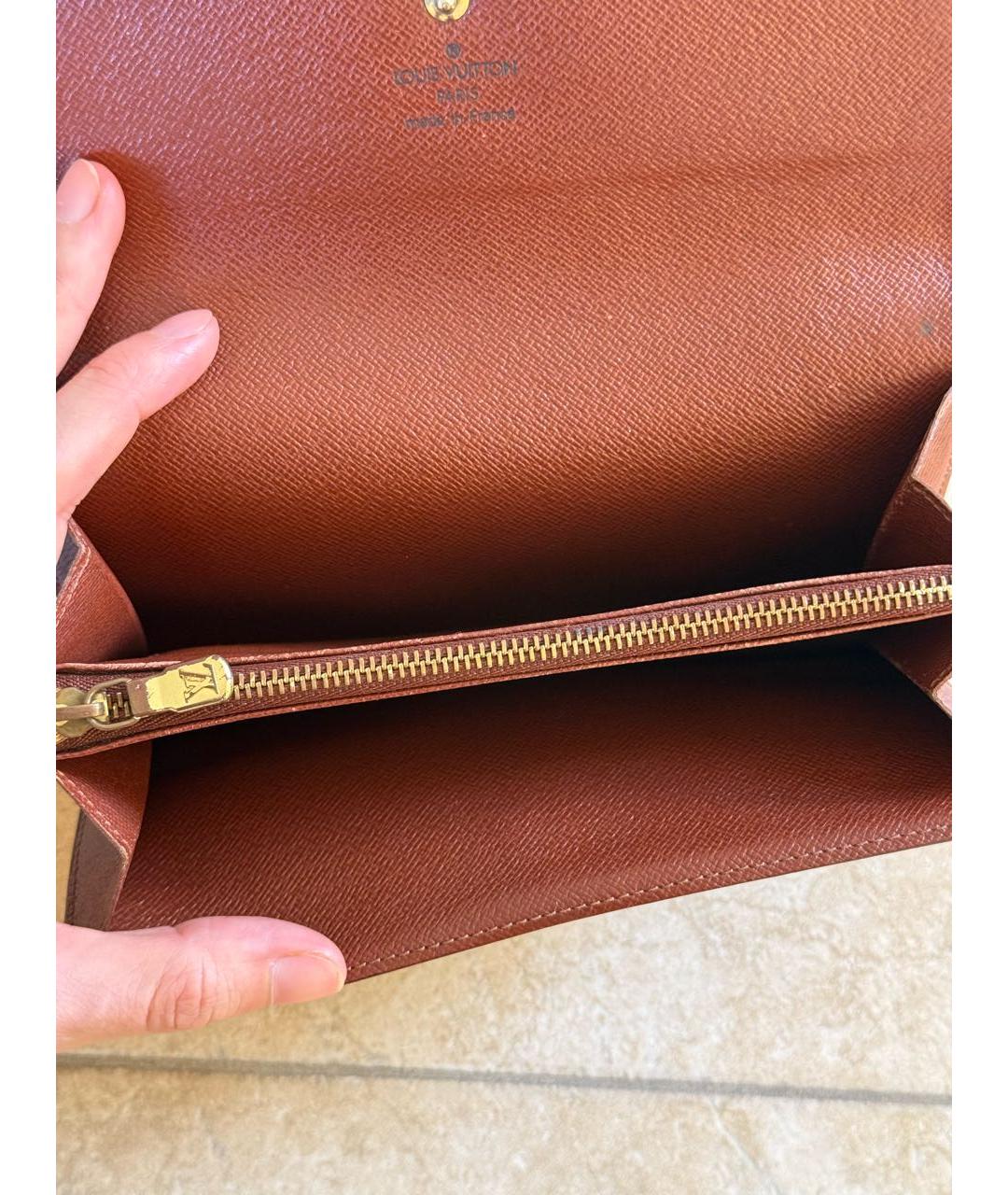 LOUIS VUITTON Коричневый кошелек, фото 8