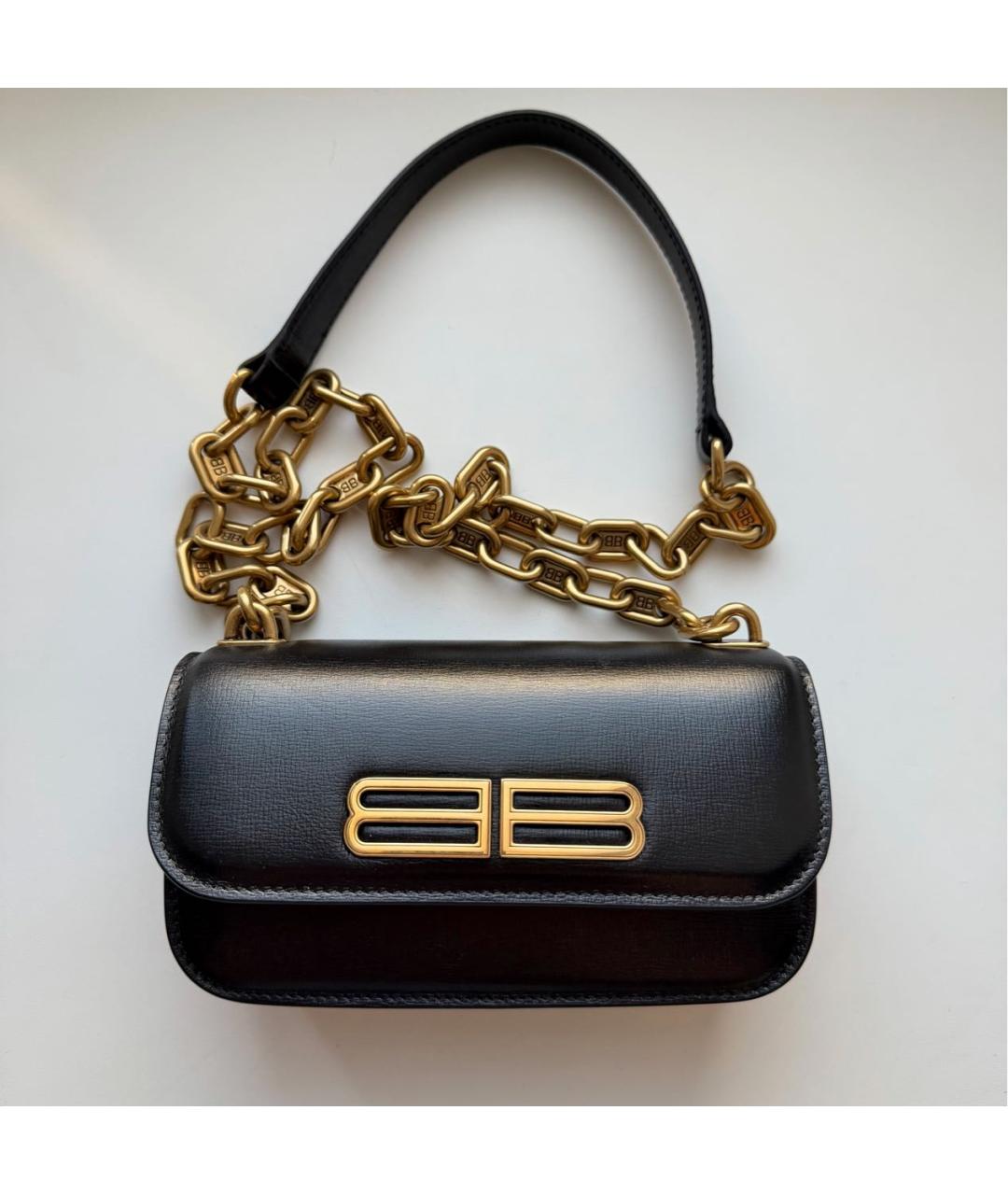 BALENCIAGA Черная кожаная сумка через плечо, фото 2