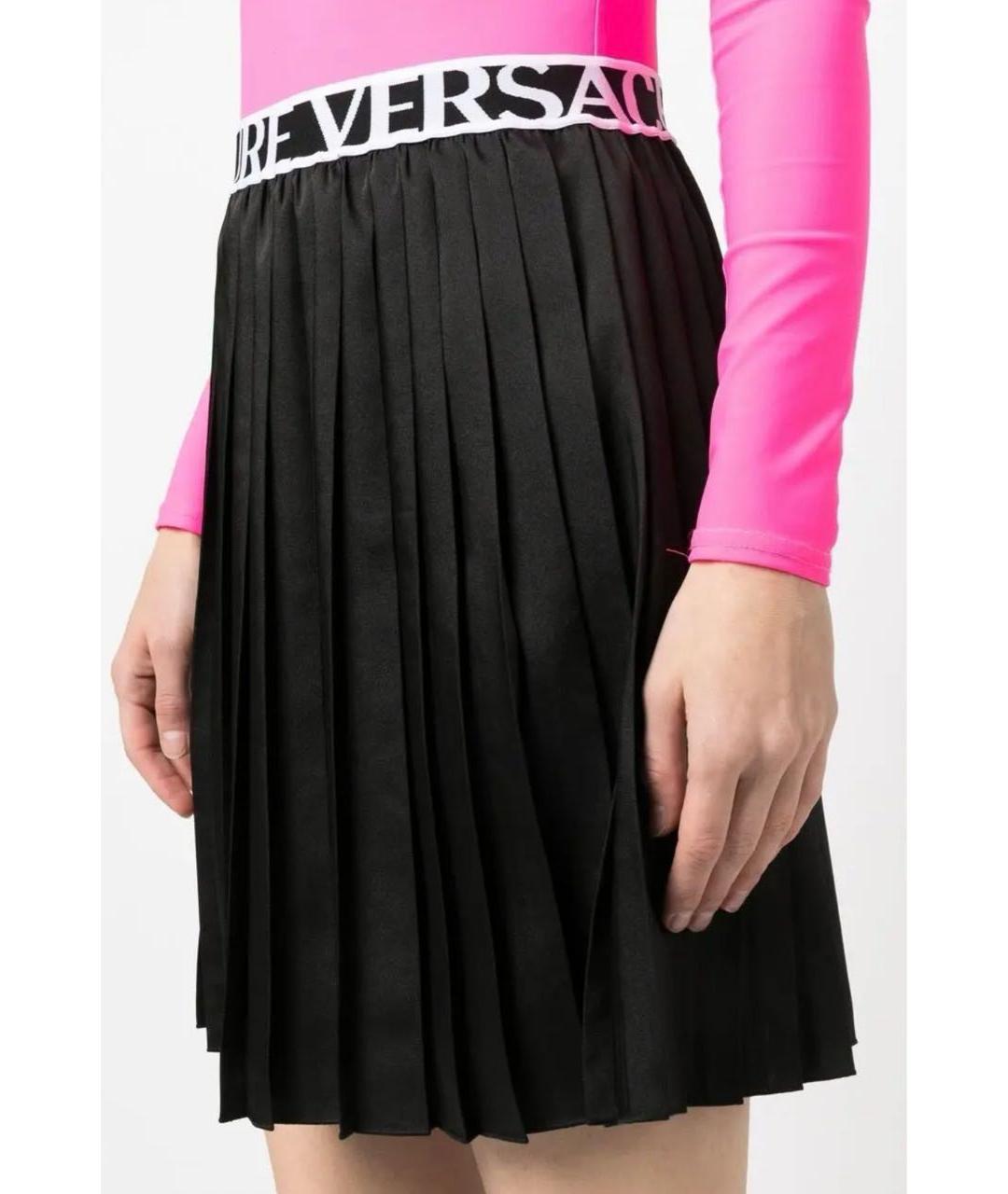 VERSACE JEANS COUTURE Черная полиэстеровая юбка миди, фото 2