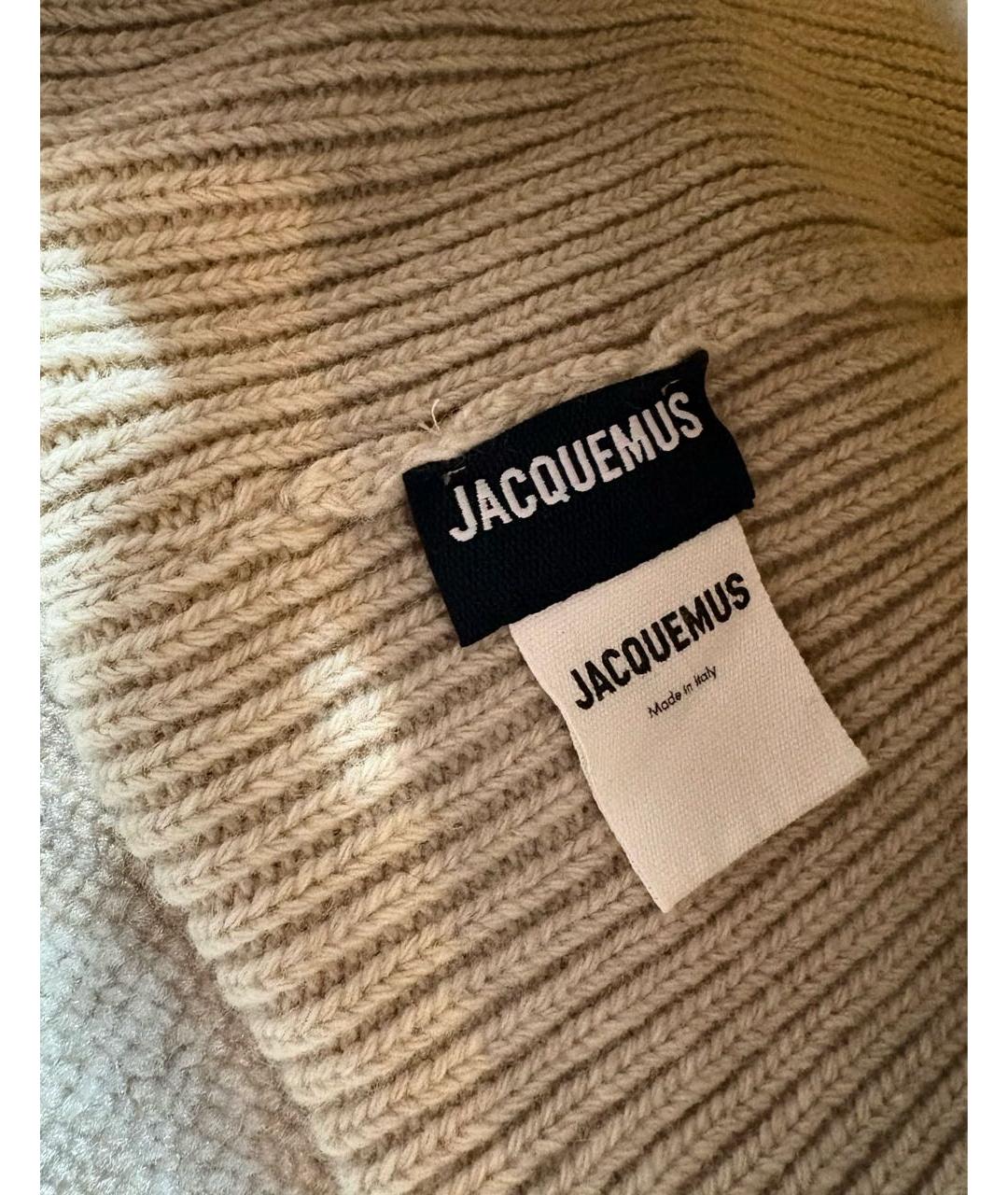 JACQUEMUS Бежевая шерстяная шапка, фото 4