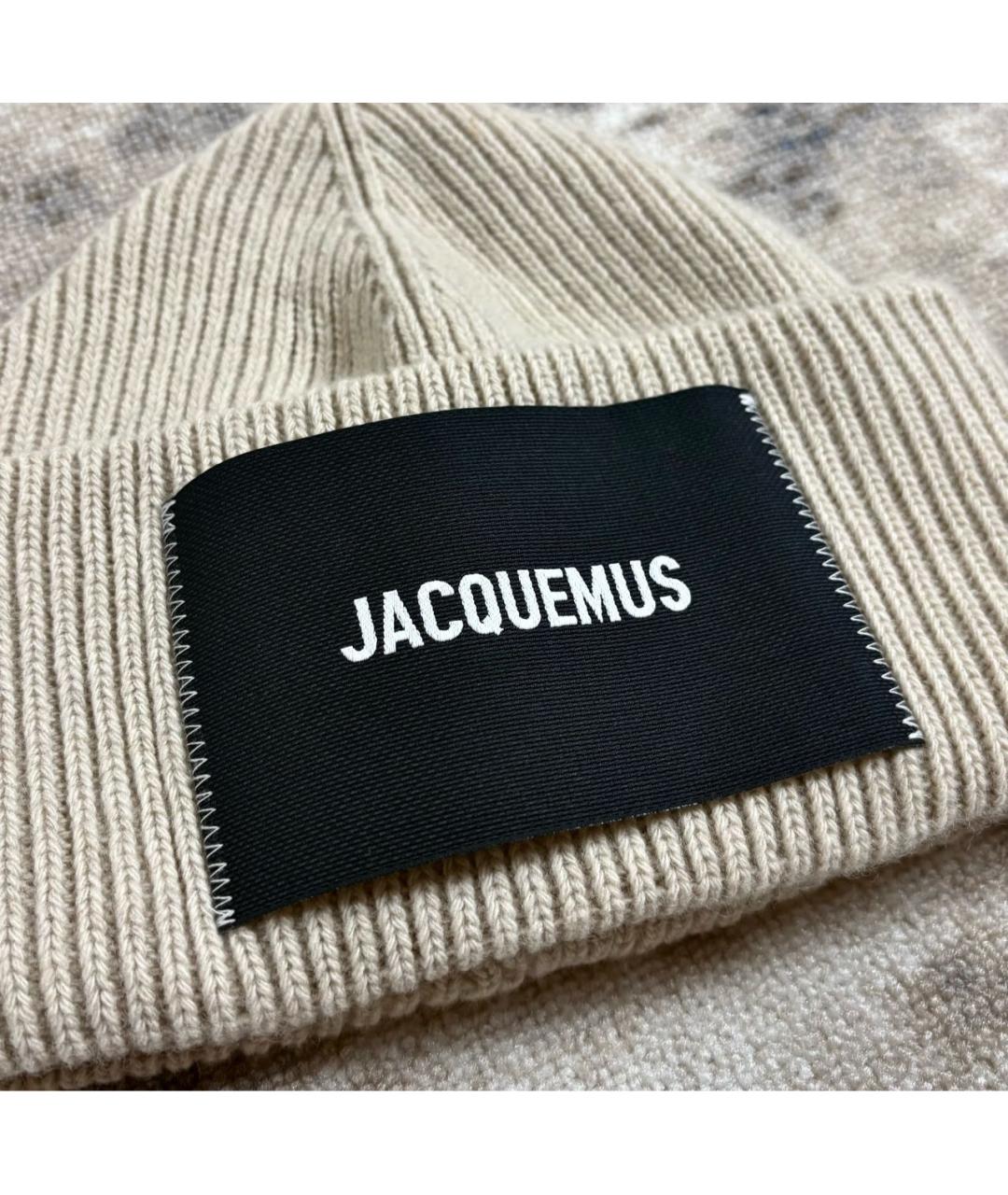 JACQUEMUS Бежевая шерстяная шапка, фото 3