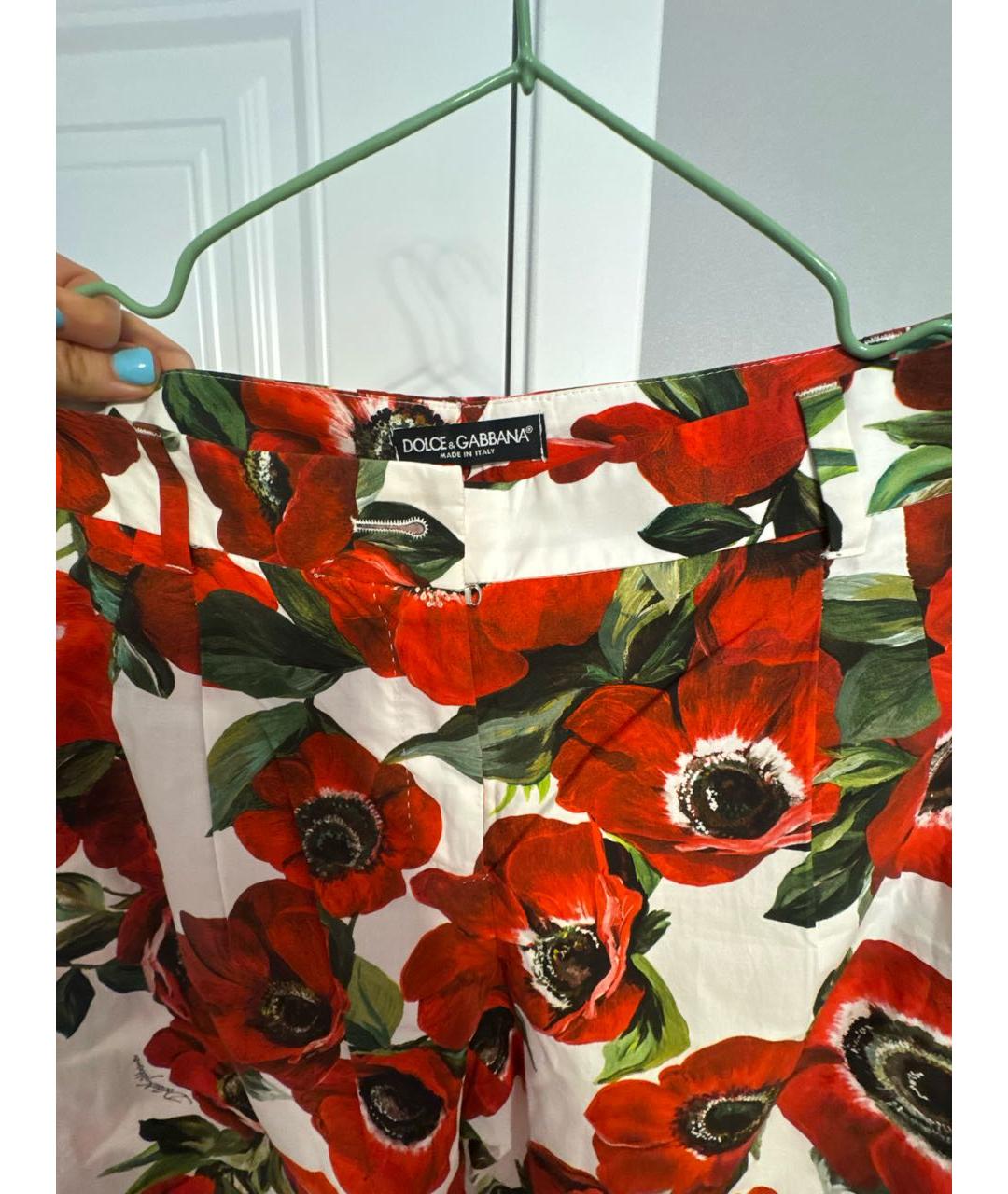DOLCE&GABBANA Красные хлопковые прямые брюки, фото 3