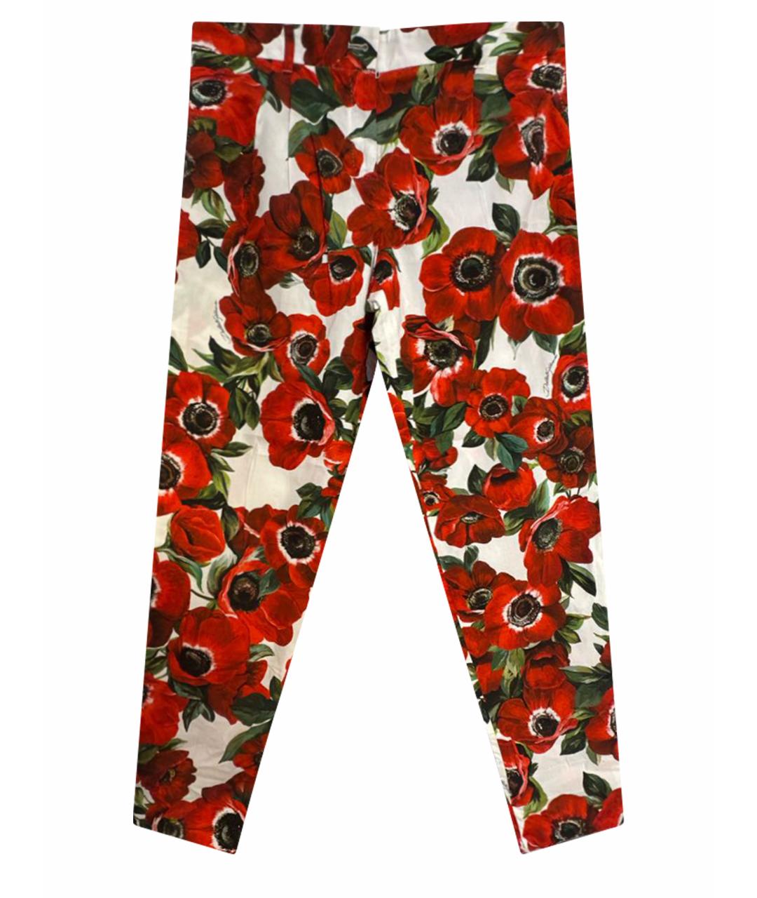 DOLCE&GABBANA Красные хлопковые прямые брюки, фото 1