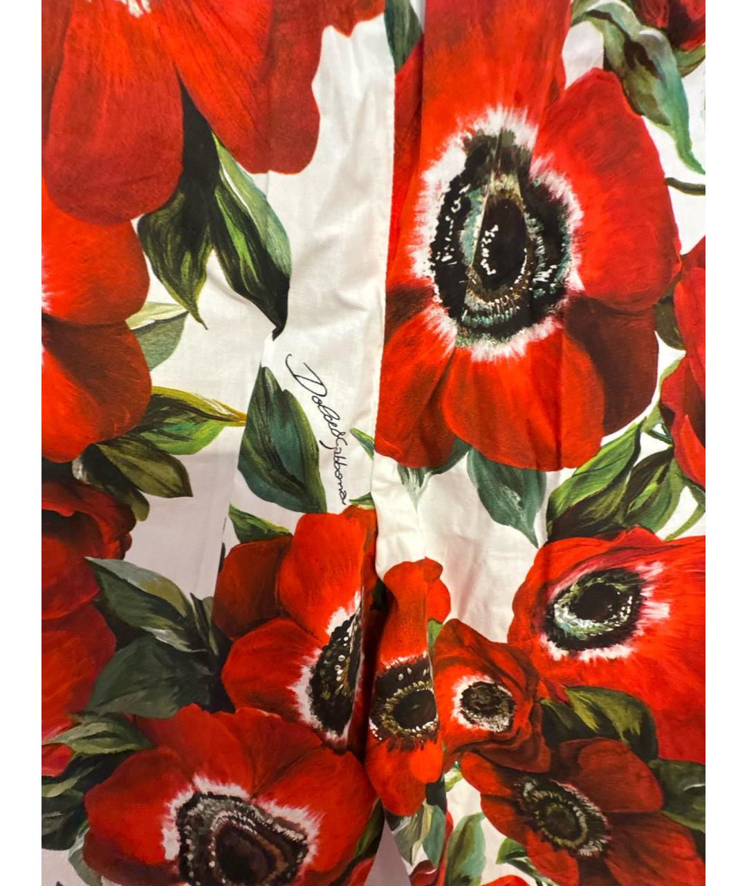 DOLCE&GABBANA Красные хлопковые прямые брюки, фото 4