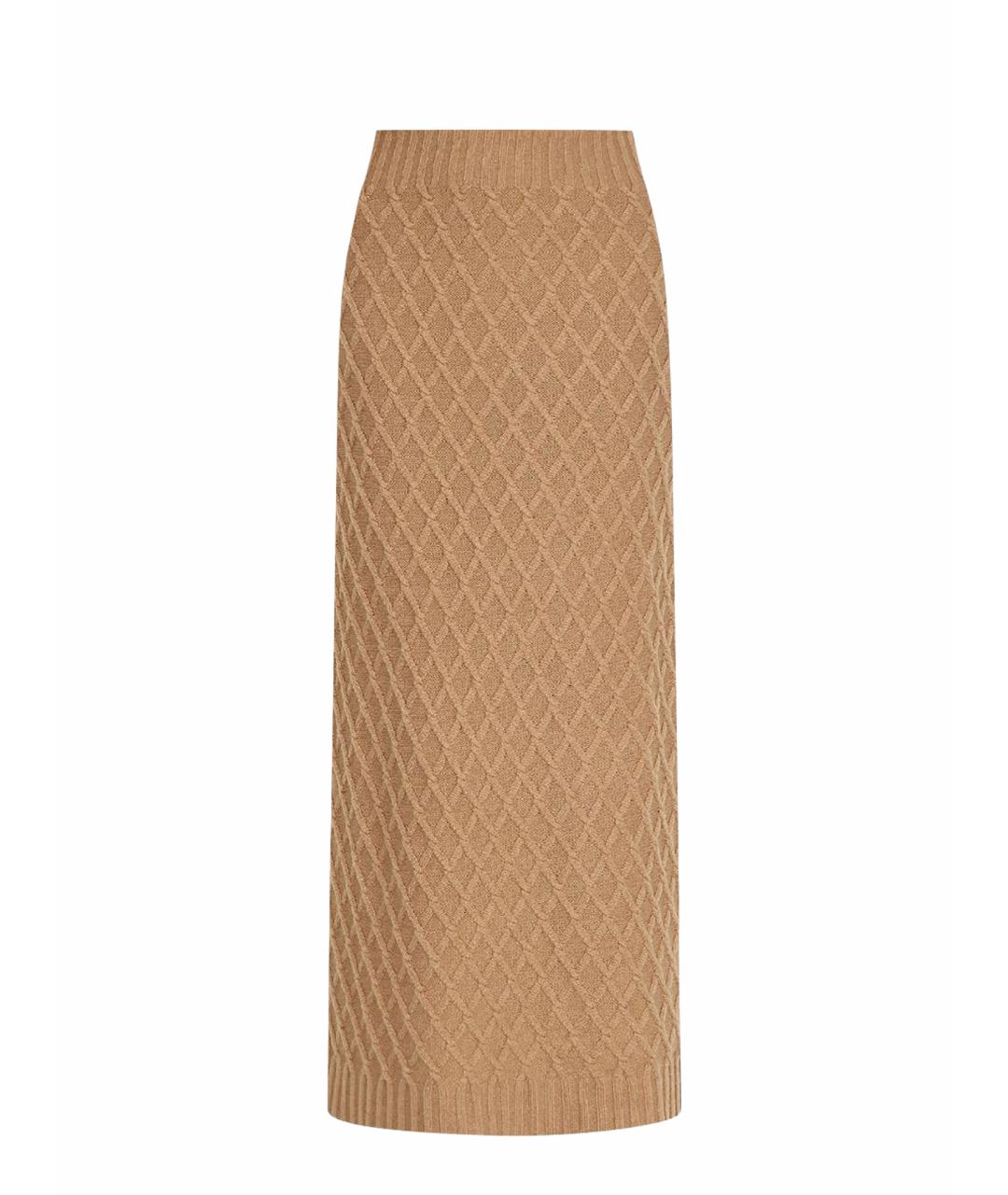 MAX MARA Бежевая шерстяная юбка макси, фото 1