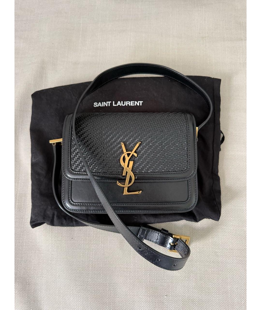 SAINT LAURENT Черная кожаная сумка через плечо, фото 7