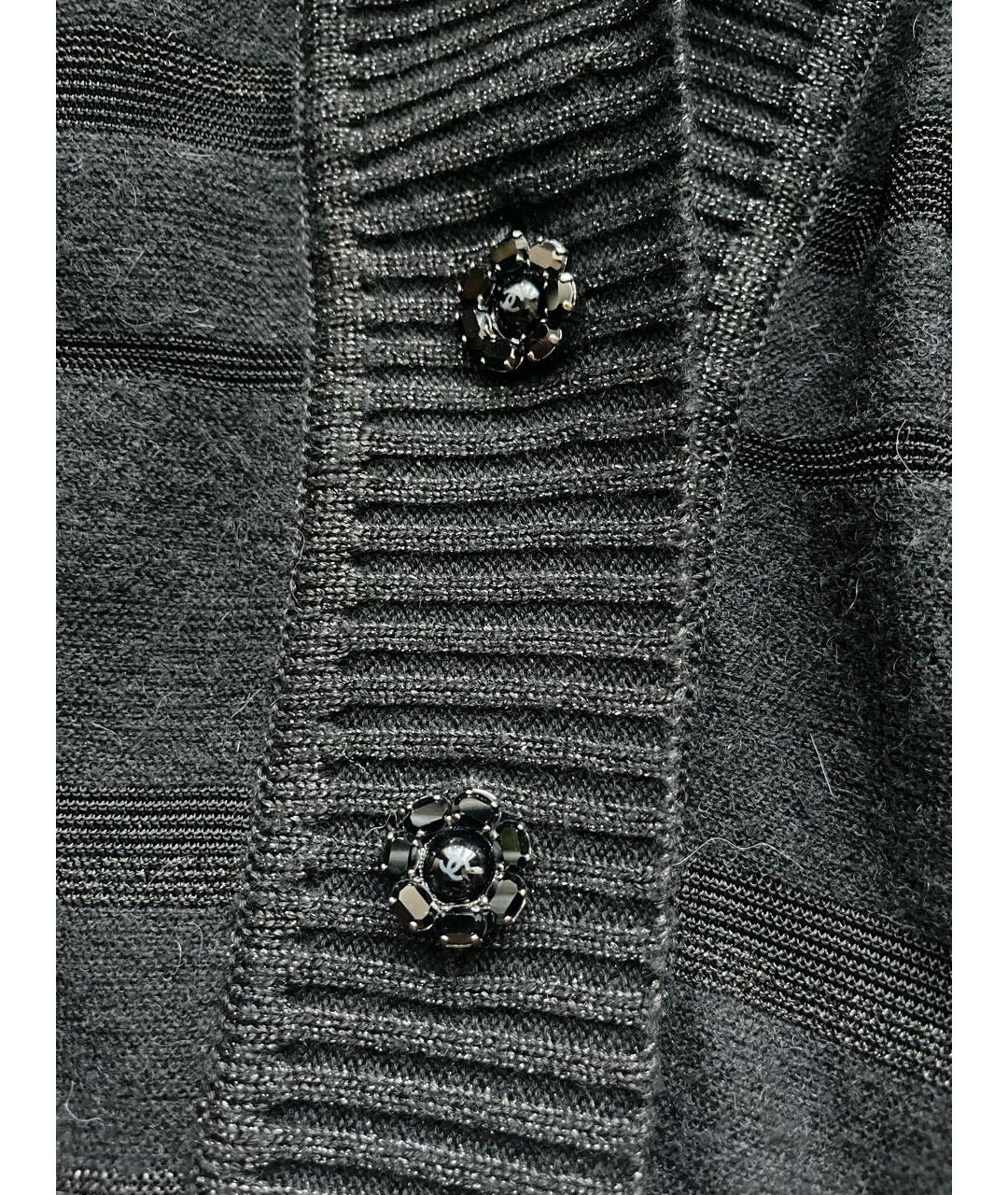 CHANEL Черный вискозный кардиган, фото 4
