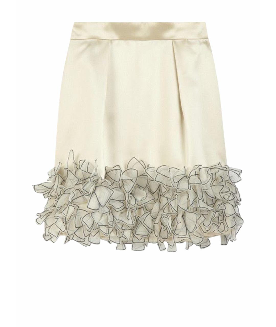 DOLCE&GABBANA Бежевая ацетатная юбка мини, фото 1