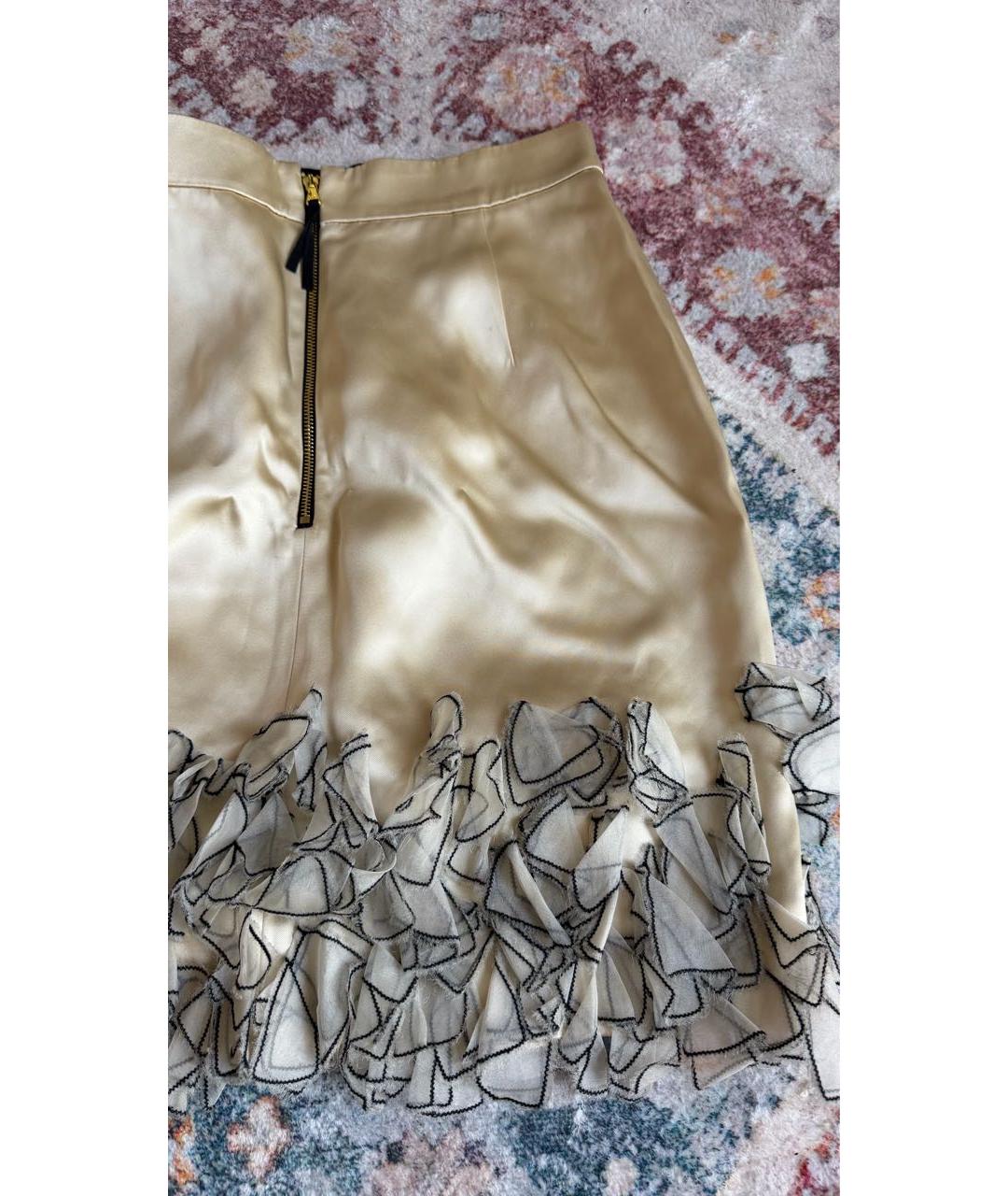 DOLCE&GABBANA Бежевая ацетатная юбка мини, фото 4