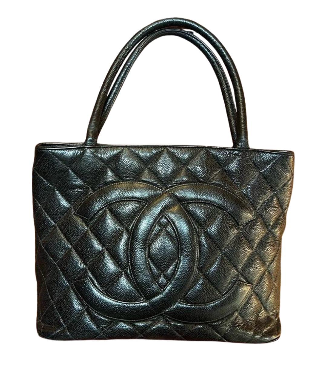 CHANEL Черная кожаная сумка тоут, фото 1
