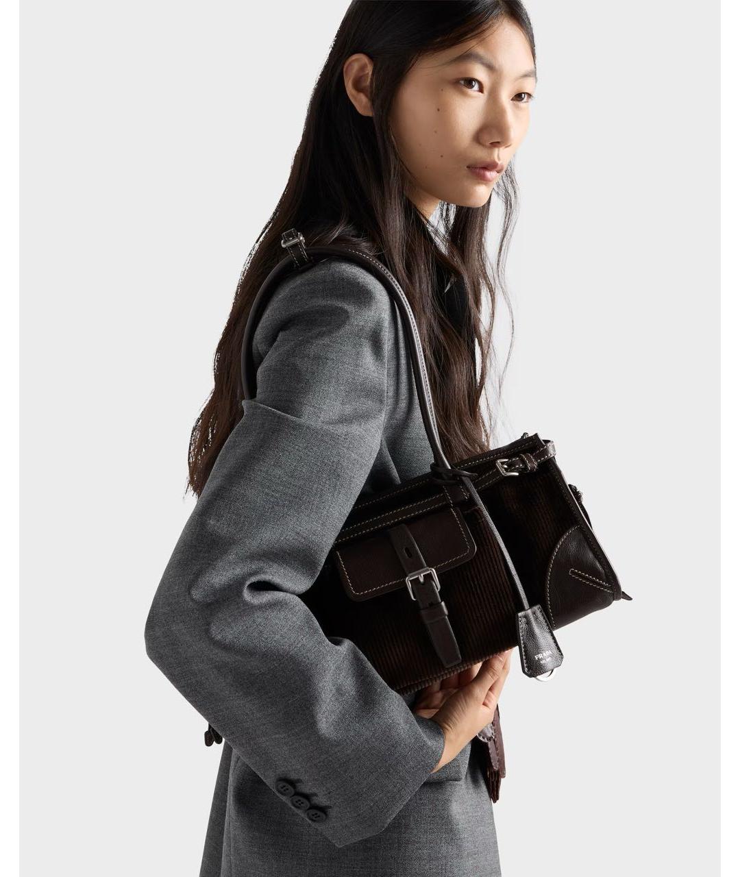 PRADA Коричневая хлопковая сумка через плечо, фото 2