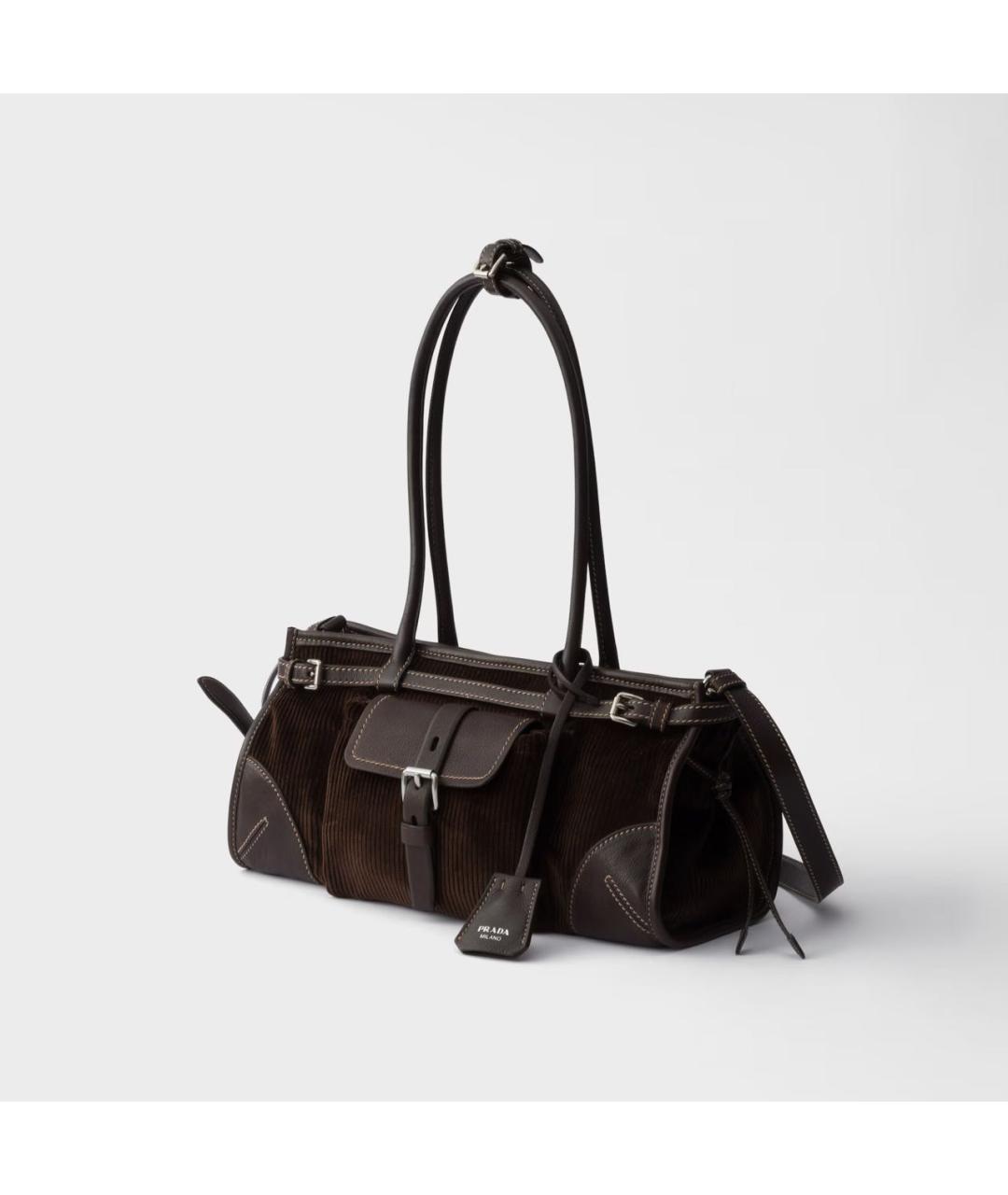 PRADA Коричневая хлопковая сумка через плечо, фото 3