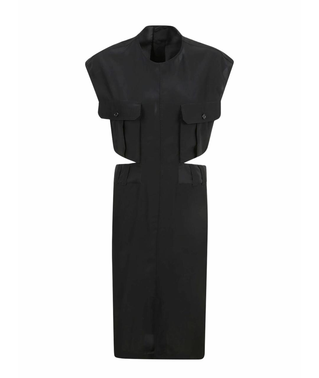 SAINT LAURENT Черное шелковое повседневное платье, фото 1