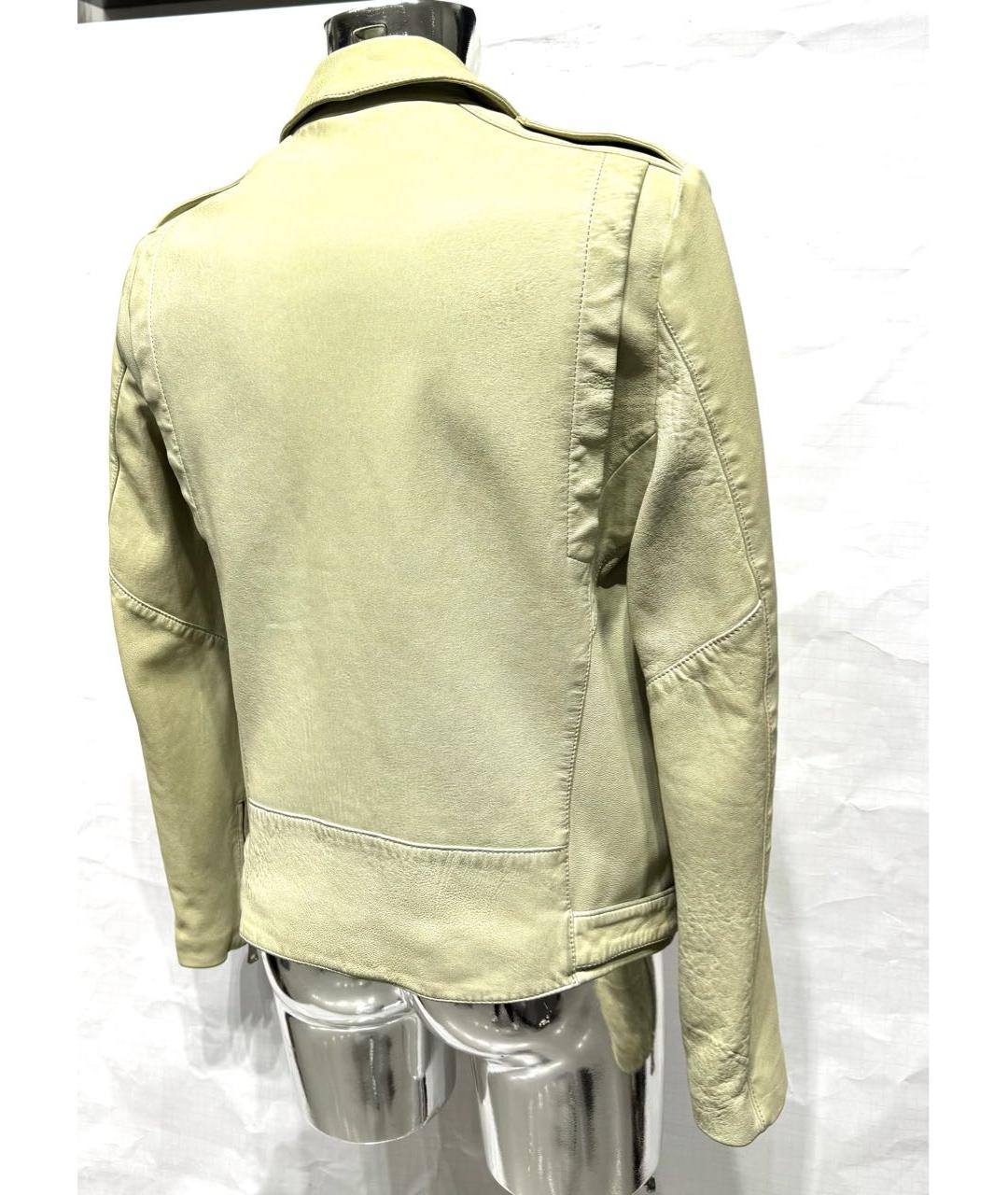 BALMAIN Бежевая кожаная куртка, фото 6