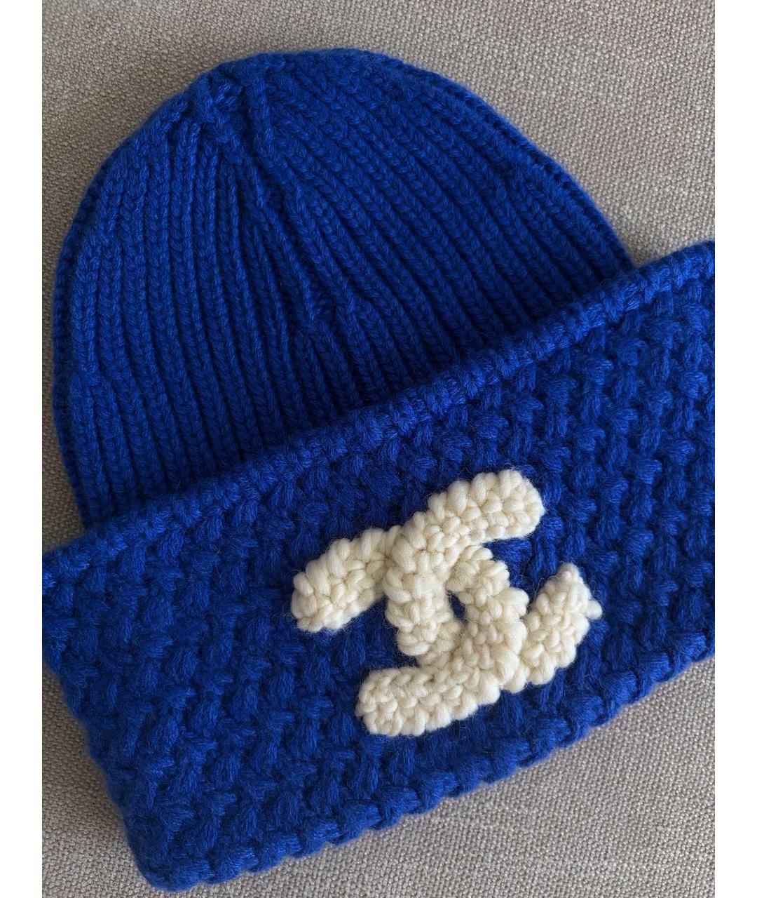 CHANEL Синяя кашемировая шапка, фото 2