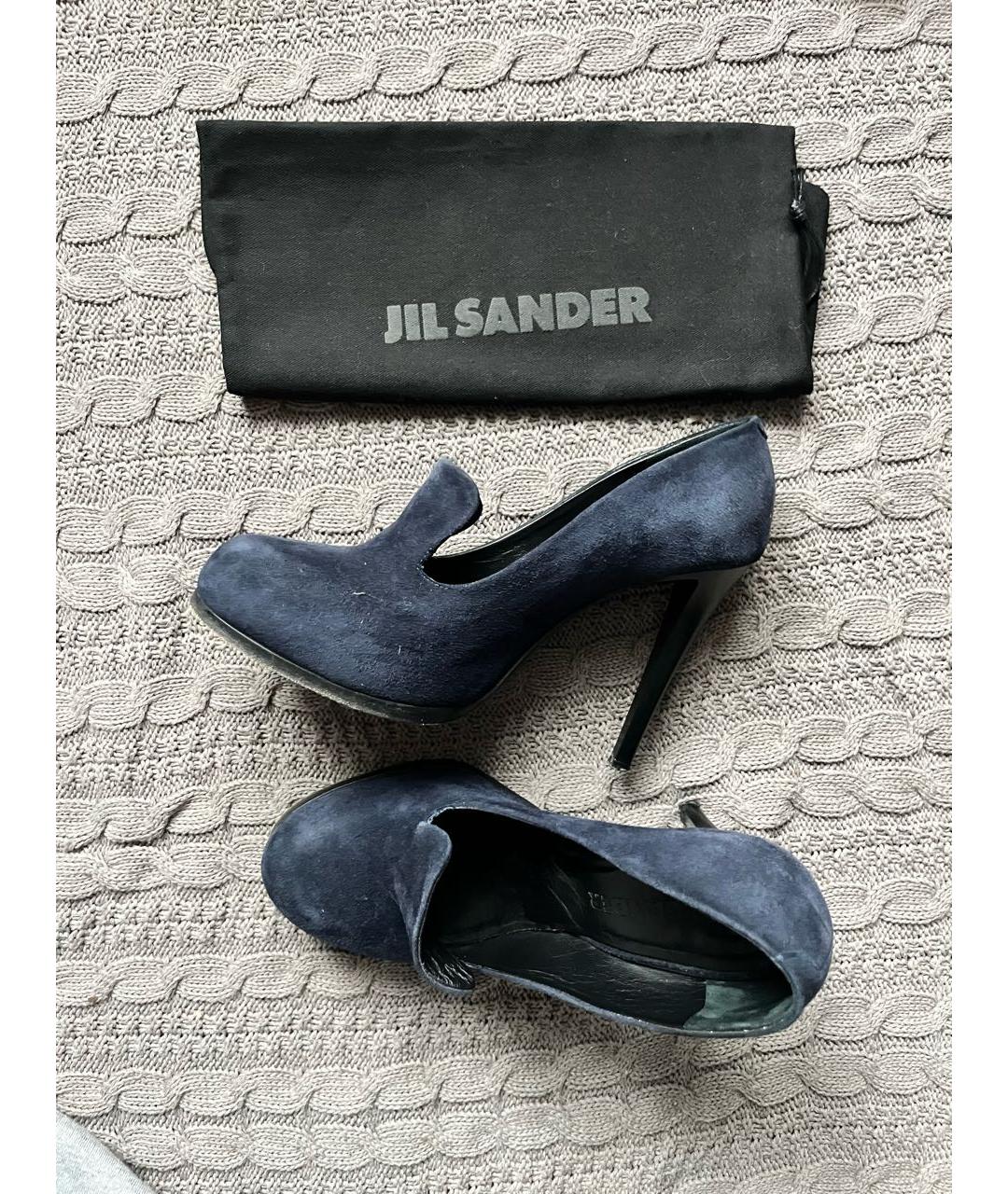 JIL SANDER Темно-синие замшевые туфли, фото 2