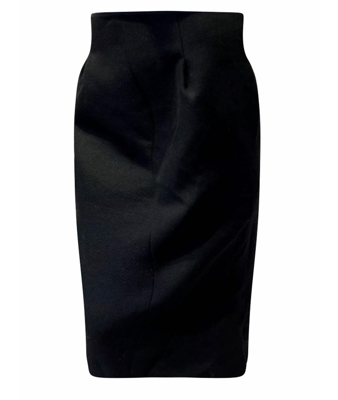 NINA RICCI Черная шерстяная юбка миди, фото 1
