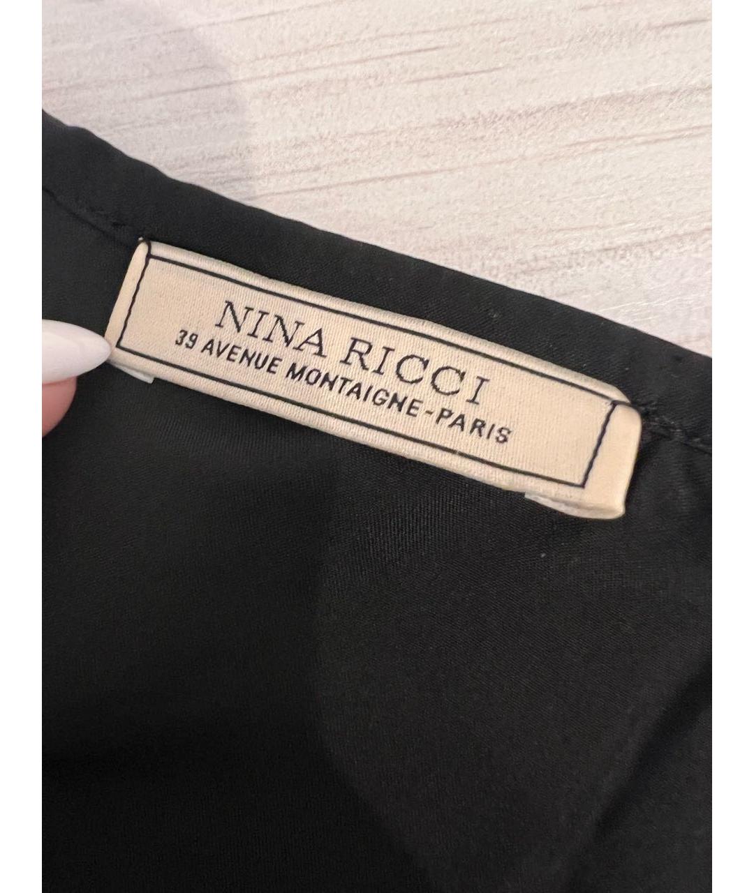 NINA RICCI Черная шерстяная юбка миди, фото 5