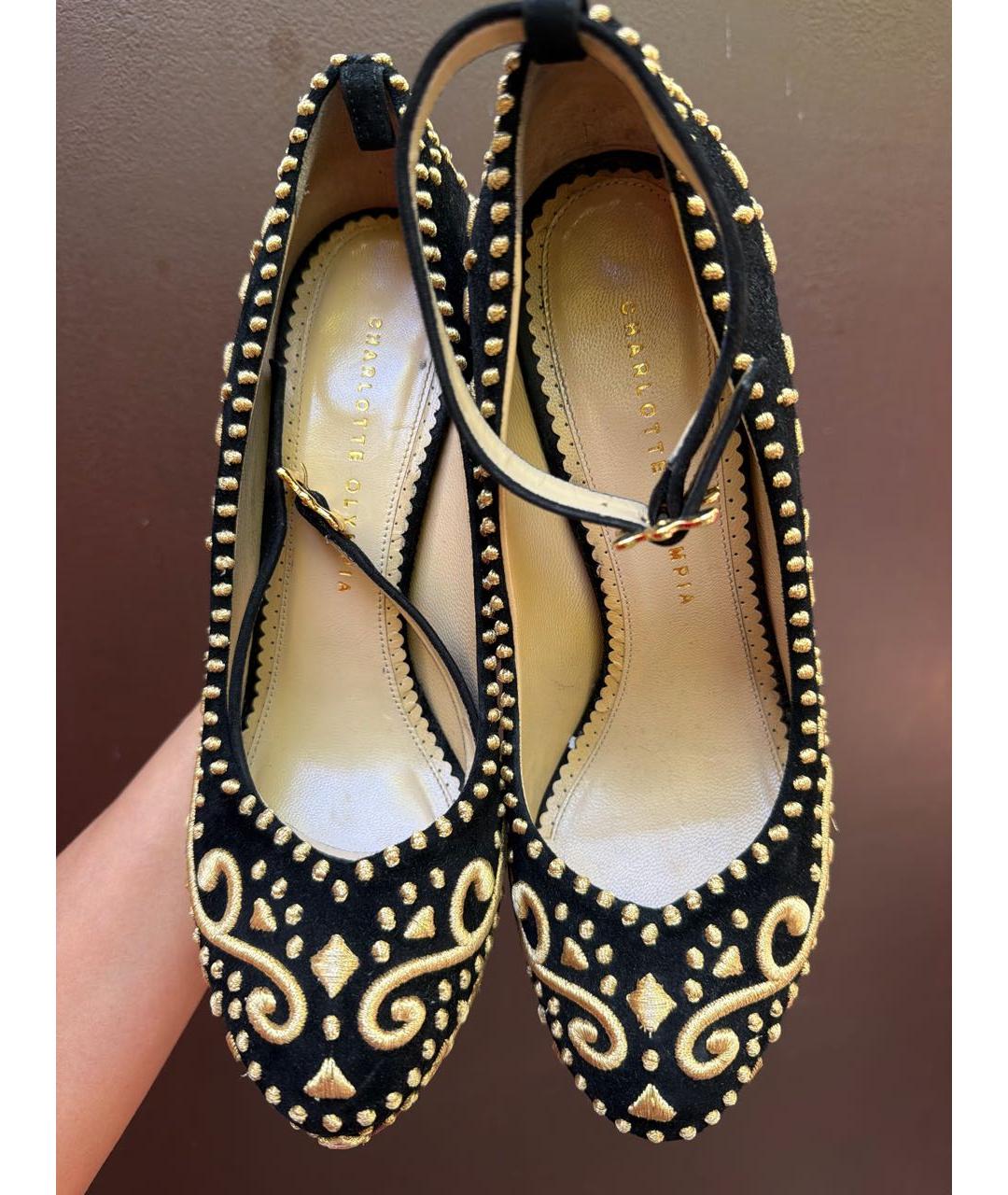 CHARLOTTE OLYMPIA Черные замшевые туфли, фото 2