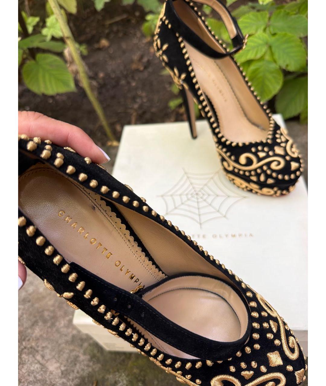 CHARLOTTE OLYMPIA Черные замшевые туфли, фото 3