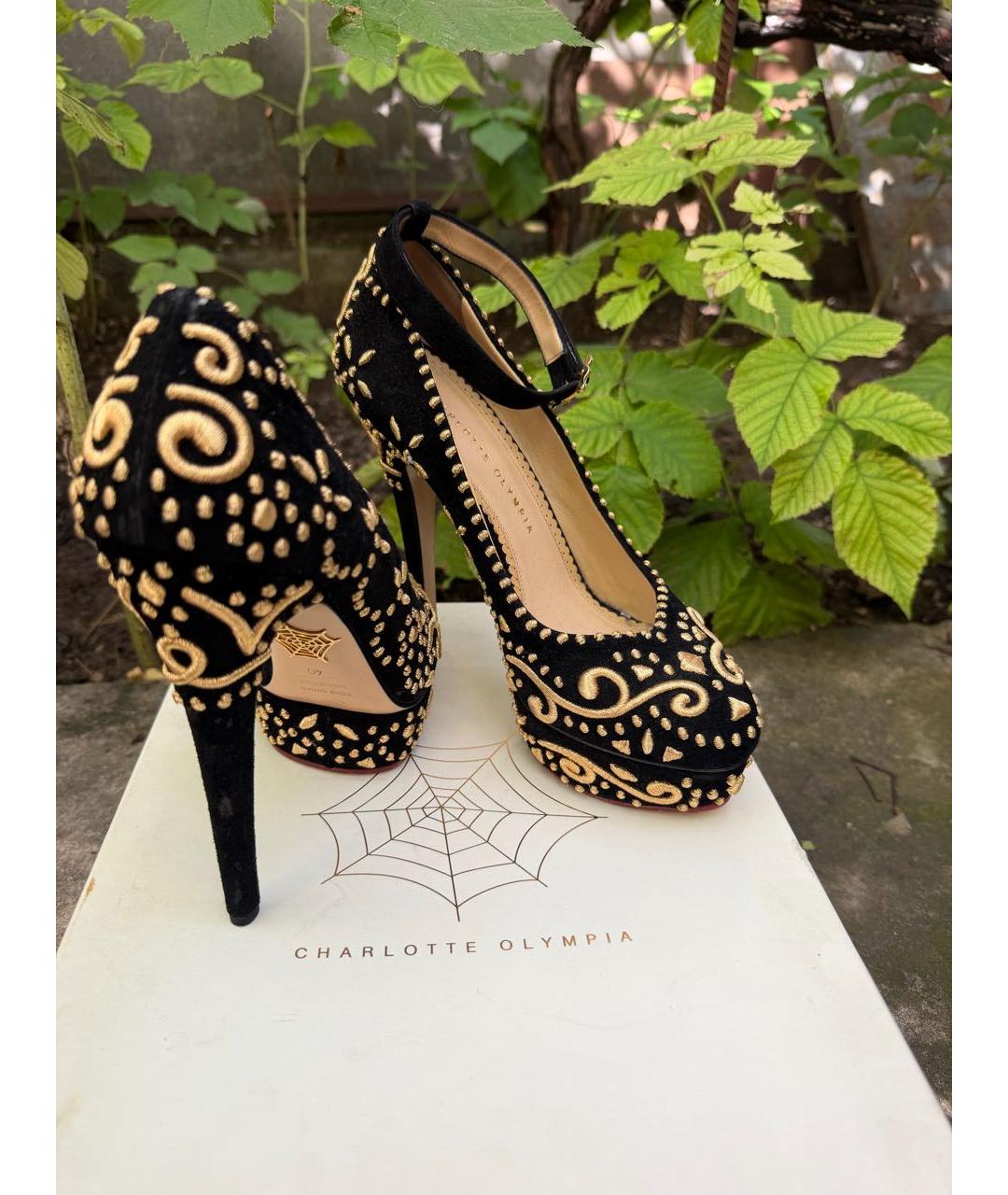 CHARLOTTE OLYMPIA Черные замшевые туфли, фото 6