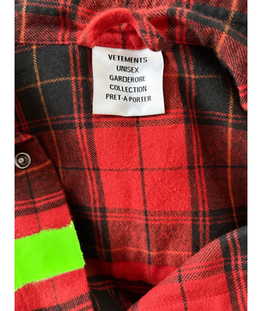 VETEMENTS Красная хлопковая рубашка, фото 4
