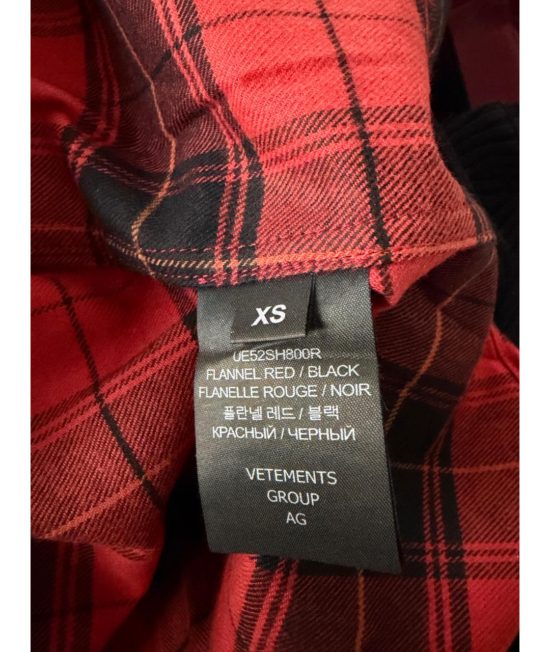 VETEMENTS Красная хлопковая рубашка, фото 5