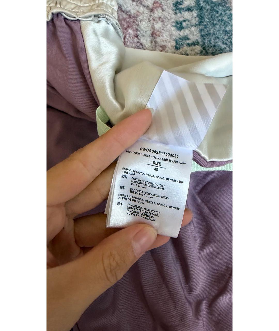 OFF-WHITE Фиолетовые хлопковые брюки широкие, фото 5