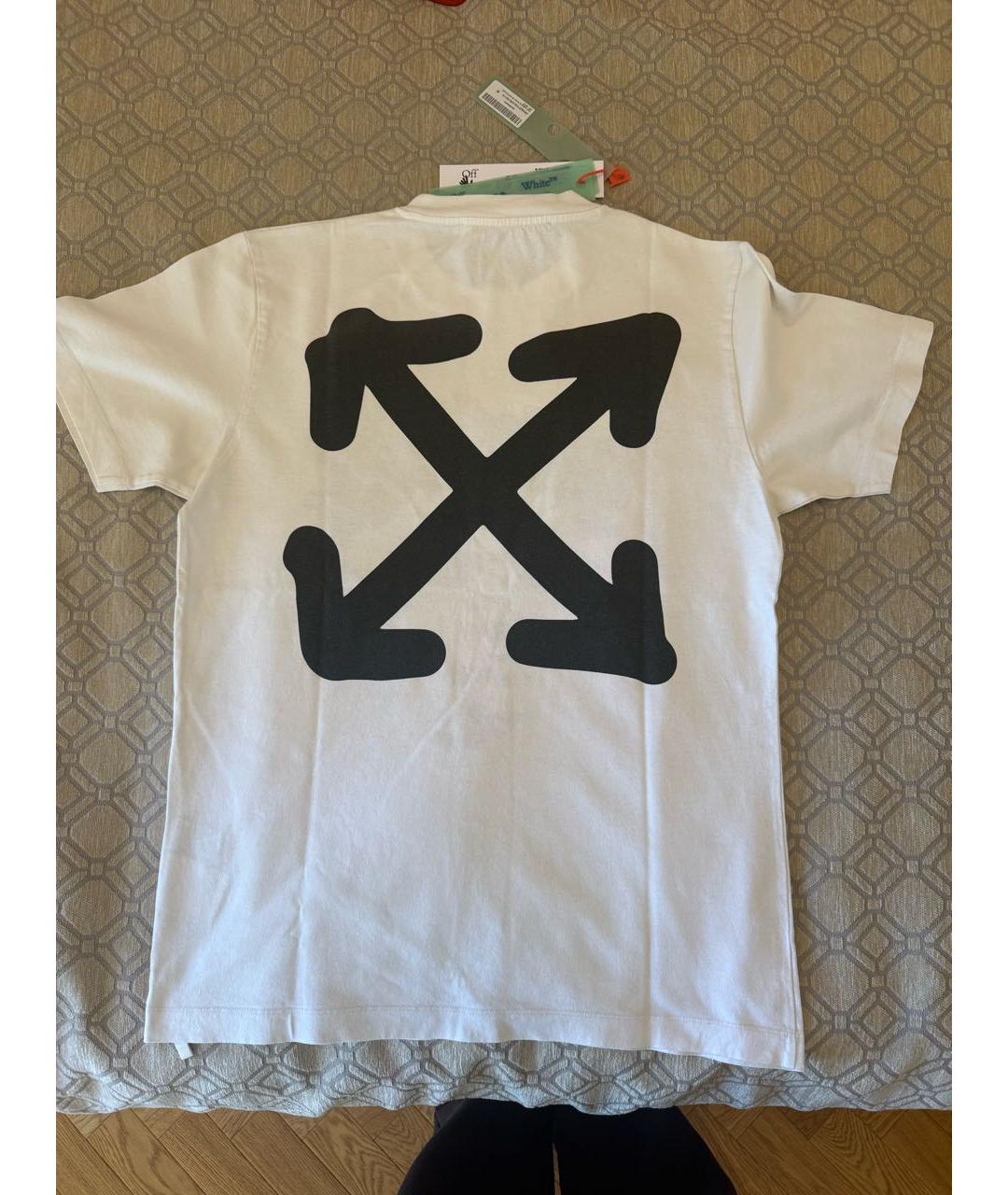 OFF-WHITE Белая хлопковая футболка, фото 2
