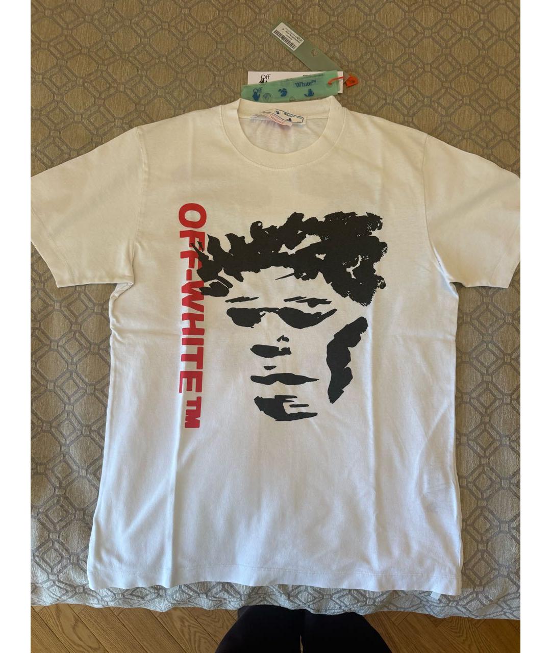 OFF-WHITE Белая хлопковая футболка, фото 6