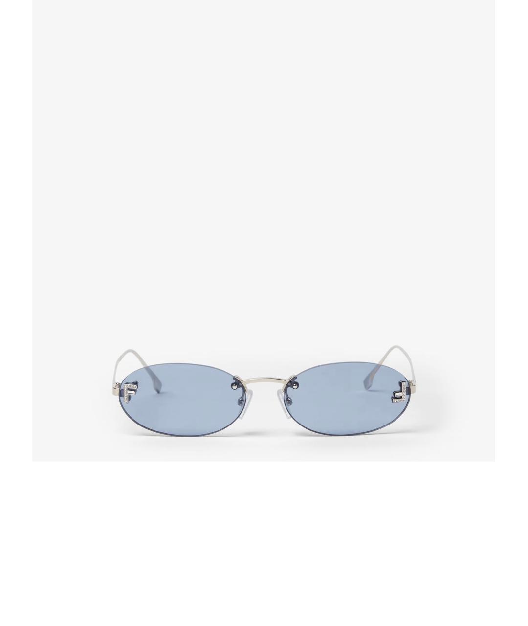 FENDI Голубые металлические солнцезащитные очки, фото 8