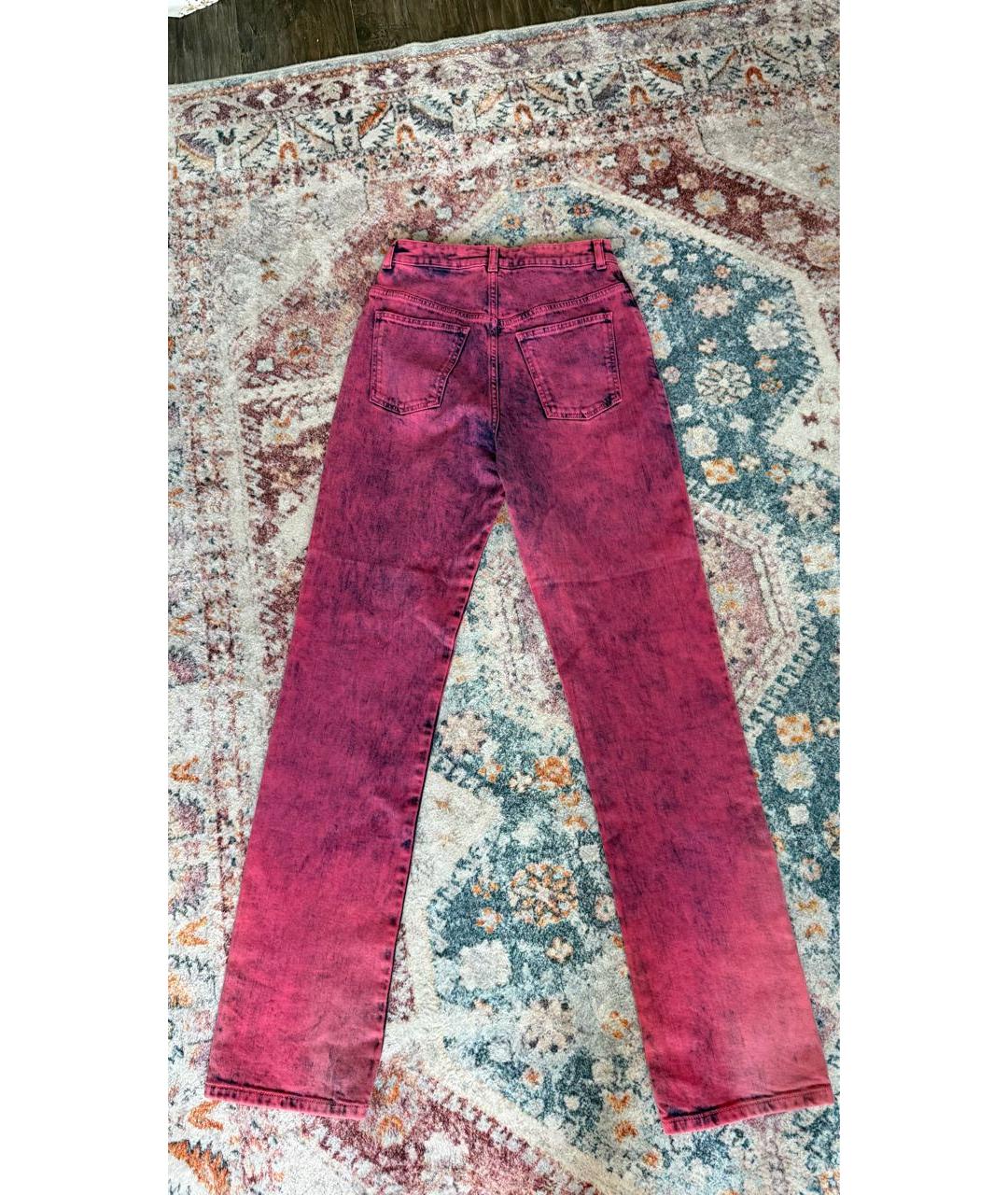STELLA MCCARTNEY Розовые хлопковые прямые джинсы, фото 2