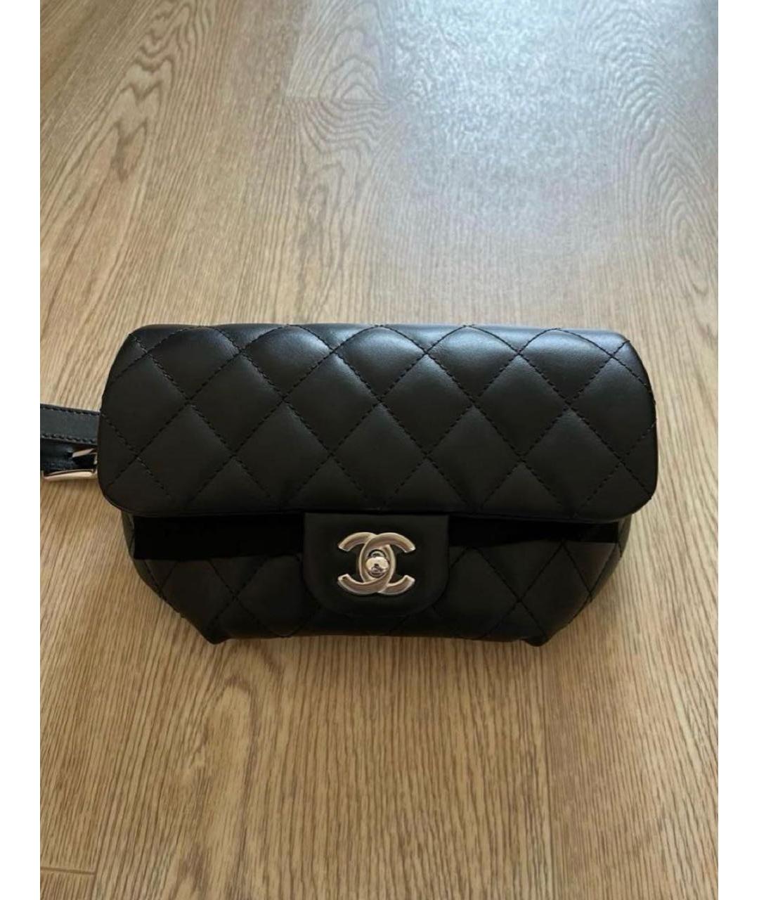 CHANEL Черная кожаная поясная сумка, фото 2