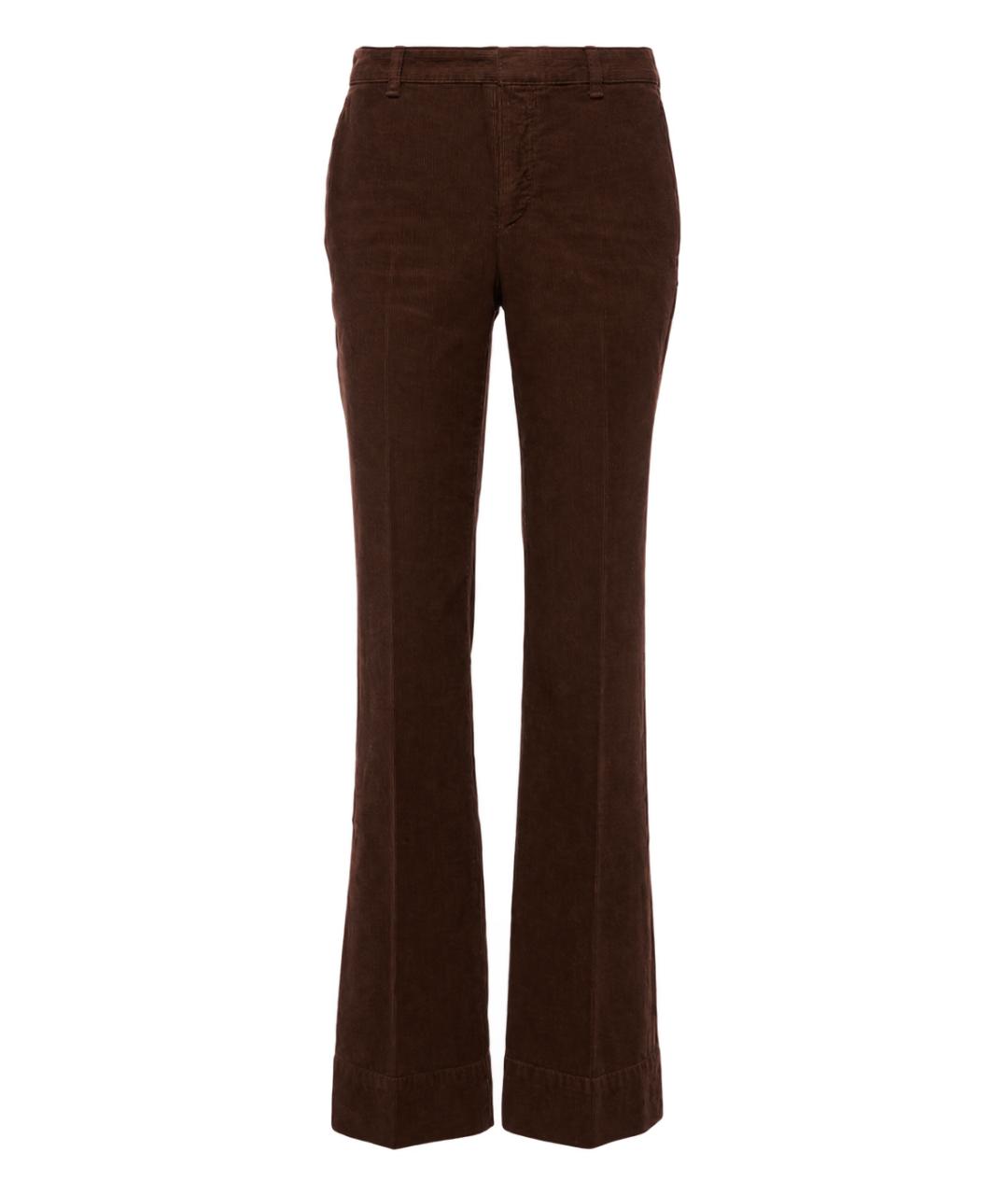 SAINT LAURENT Коричневые хлопковые прямые джинсы, фото 1