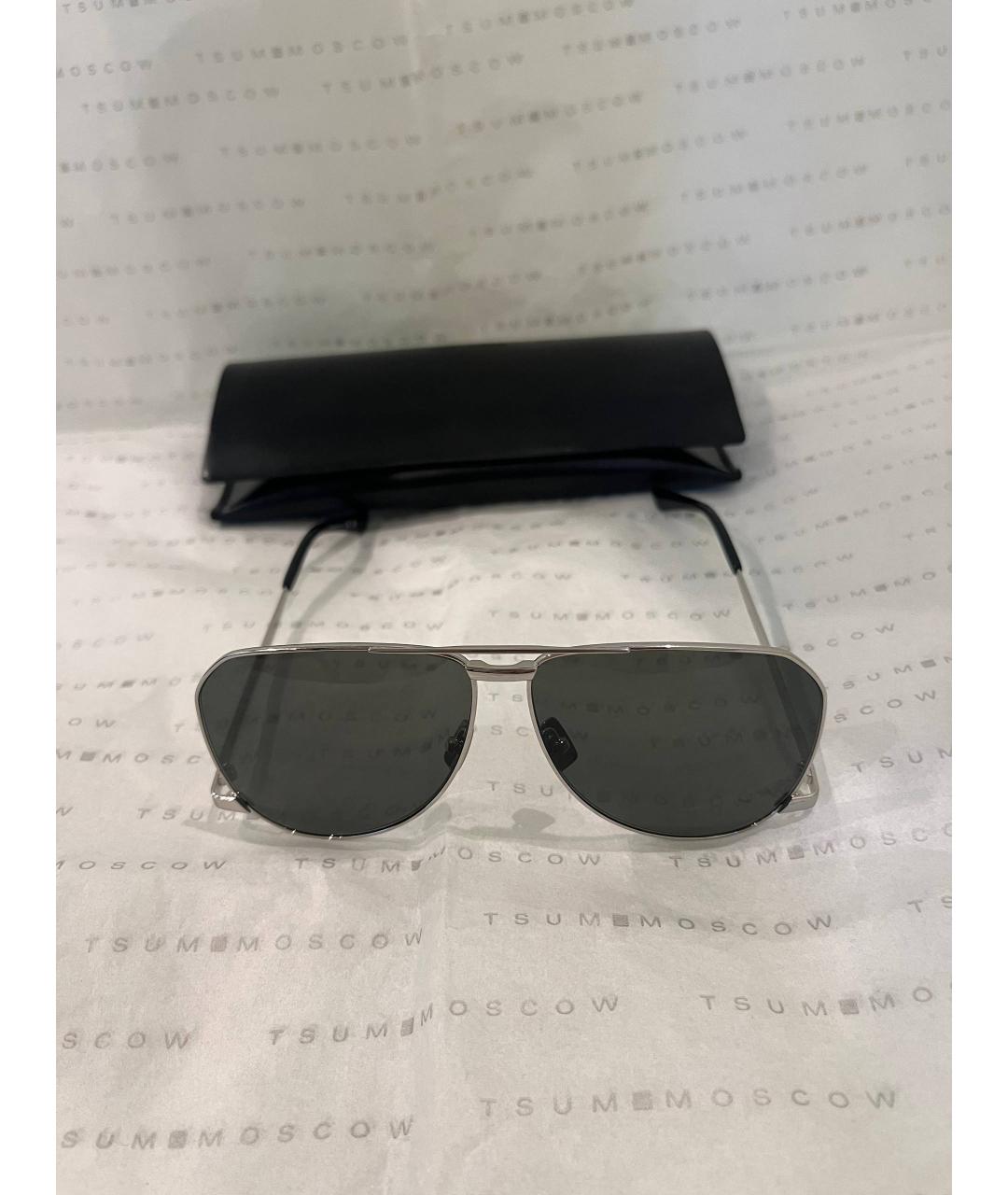 SAINT LAURENT Серебряные металлические солнцезащитные очки, фото 4