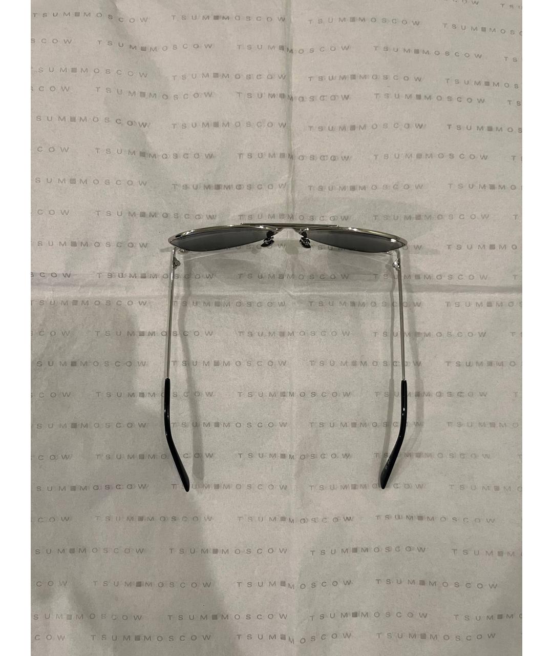 SAINT LAURENT Серебряные металлические солнцезащитные очки, фото 6